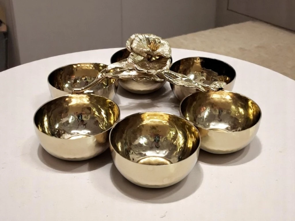 Tutmalı 6'lı Pirinç Çerezlik Gold