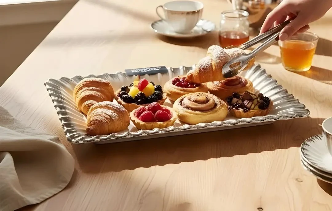 Line Silver Dikdörtgen Sunum Tabak 36*25cm