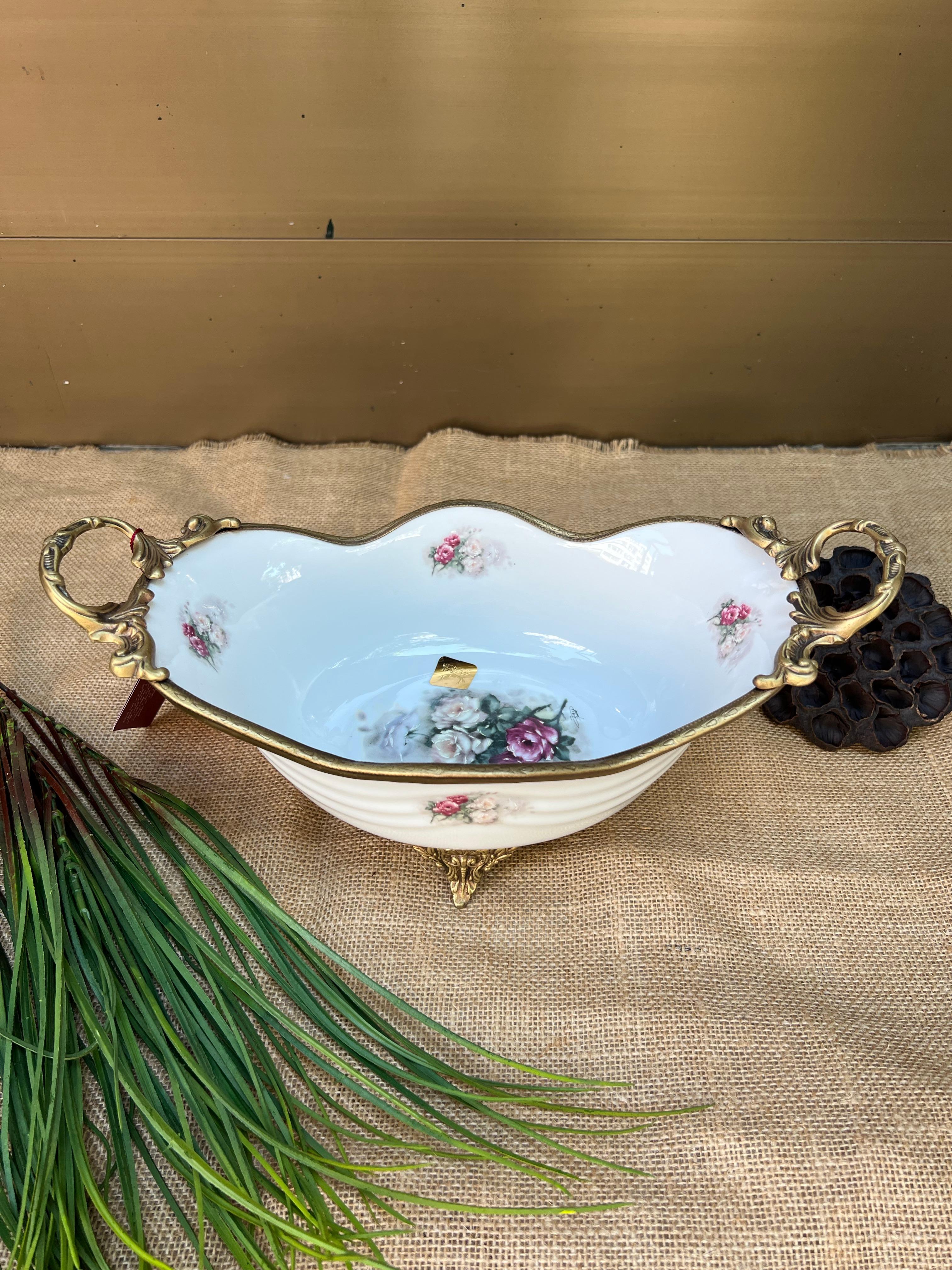 Antique Kulplu Oval Ava Kase Küçük 33x17cm