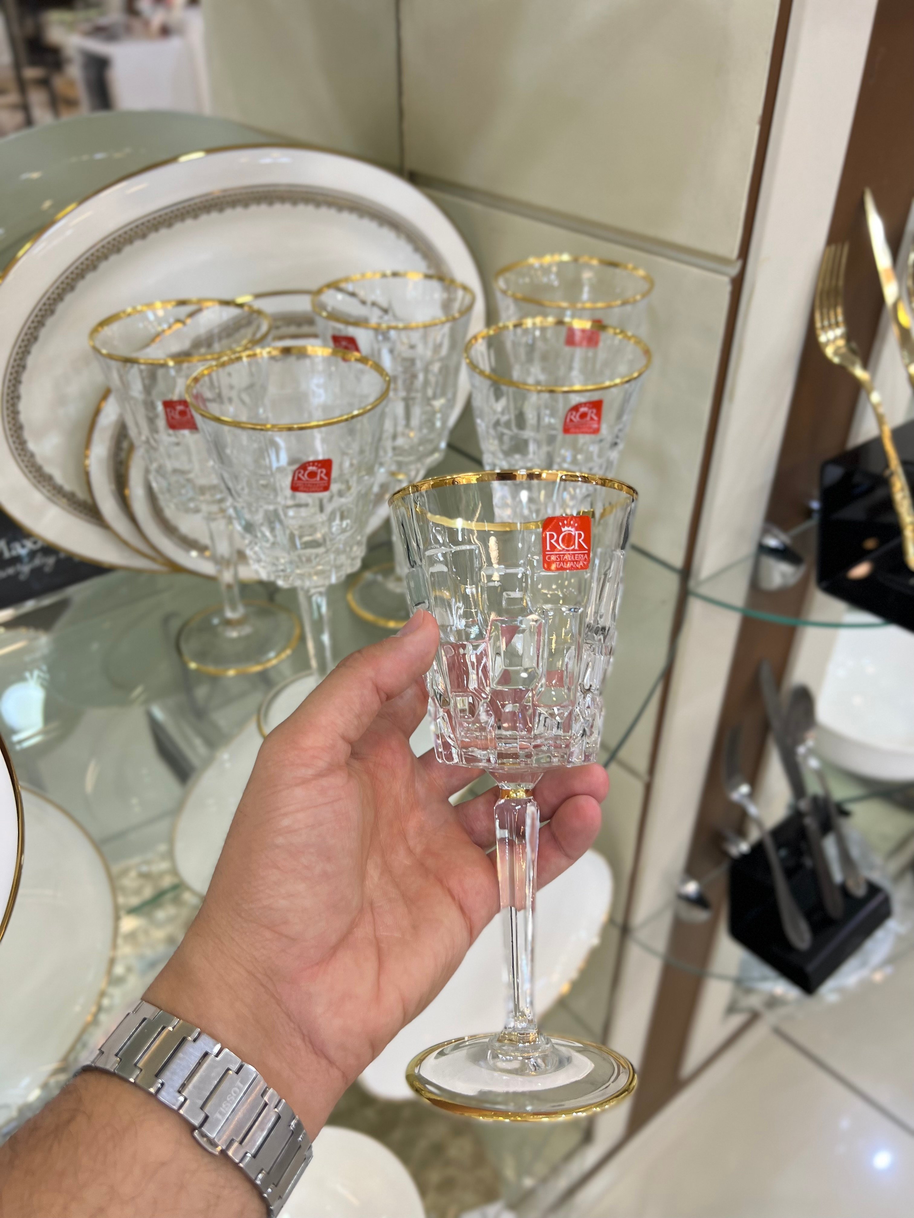 RCR Etna Altın Yaldızlı Kadeh 6'ı 280ml