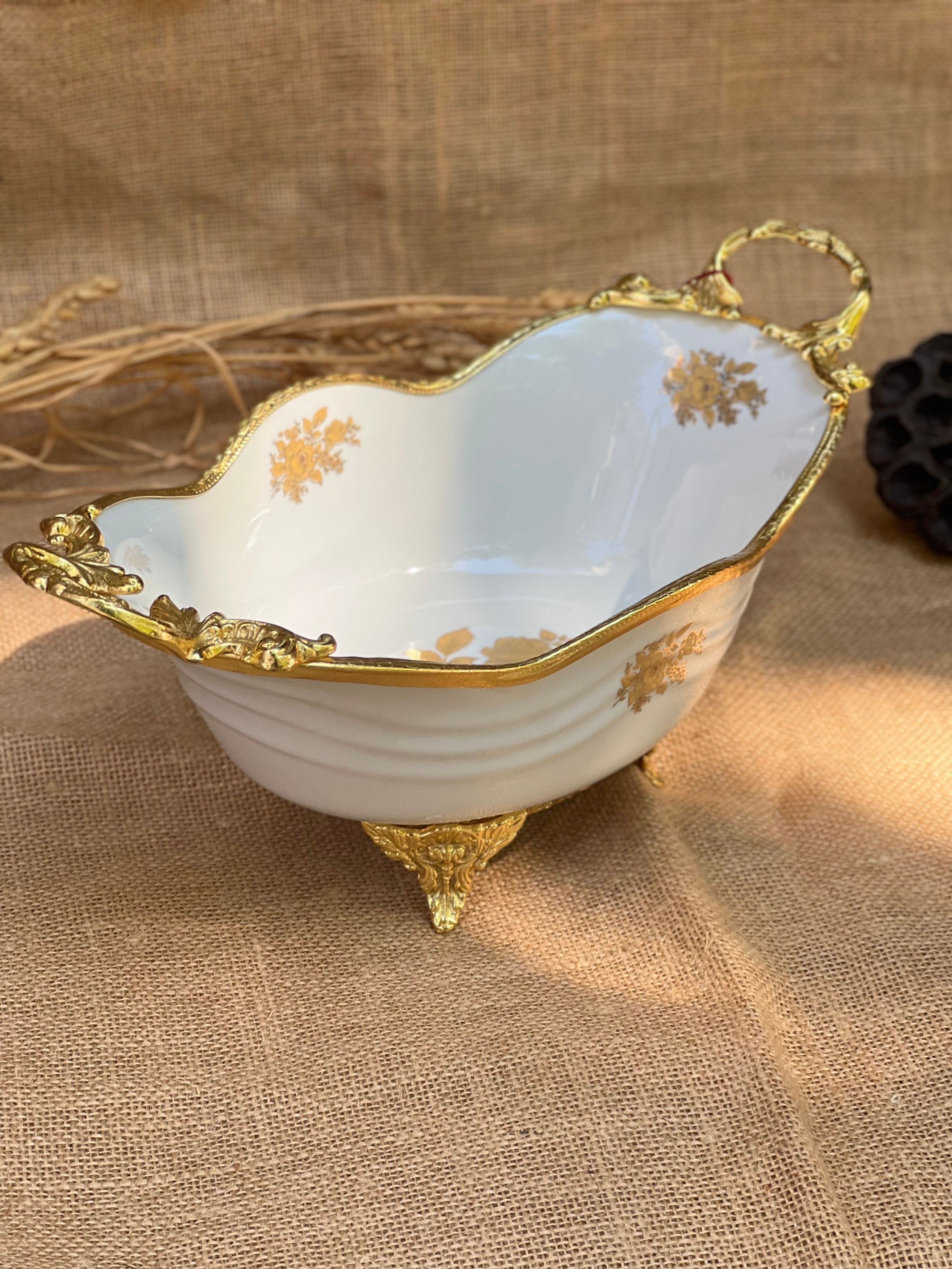 Antique Gold Kulplu Oval Ava Kase Küçük 36x18cm