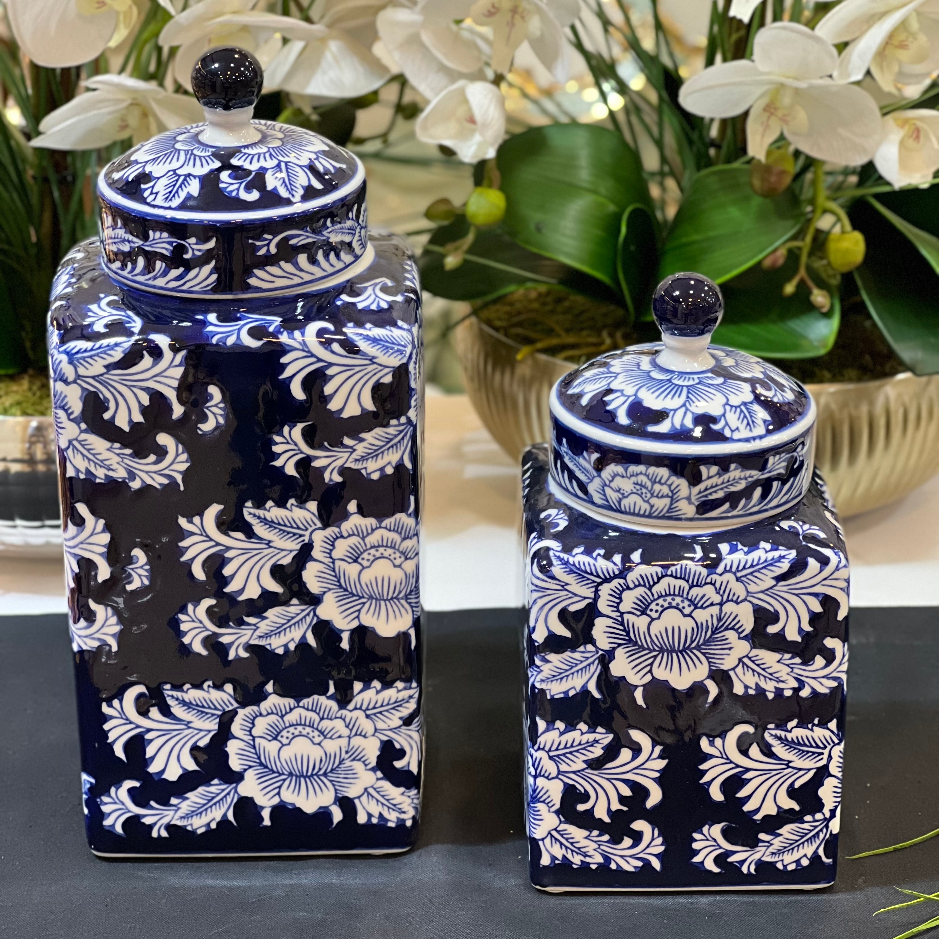 Bleu Blanc Porselen Küp 2'li Set