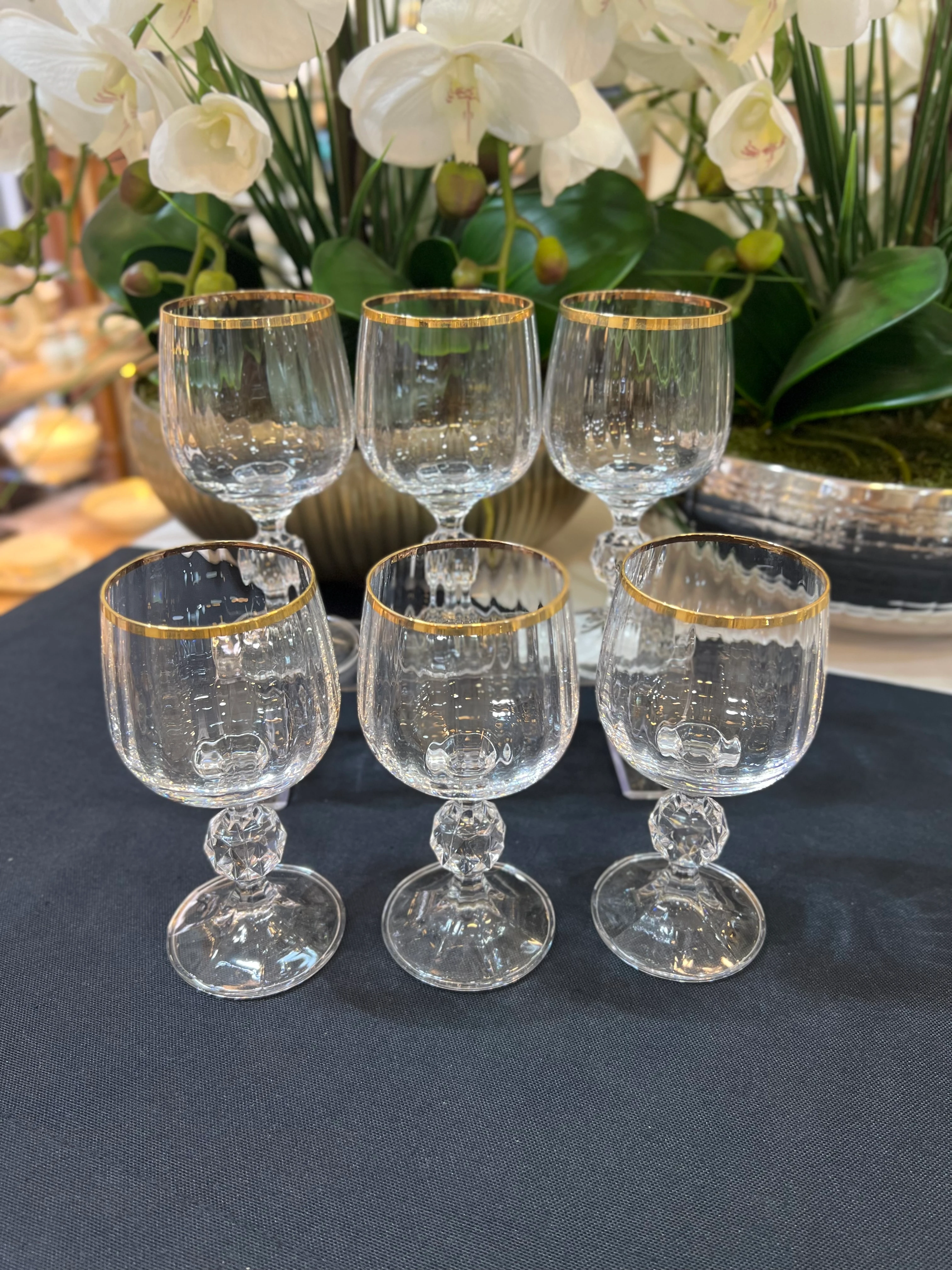 Kristal 6'lı Kahve Yanı Bardak Yaldız 150ml