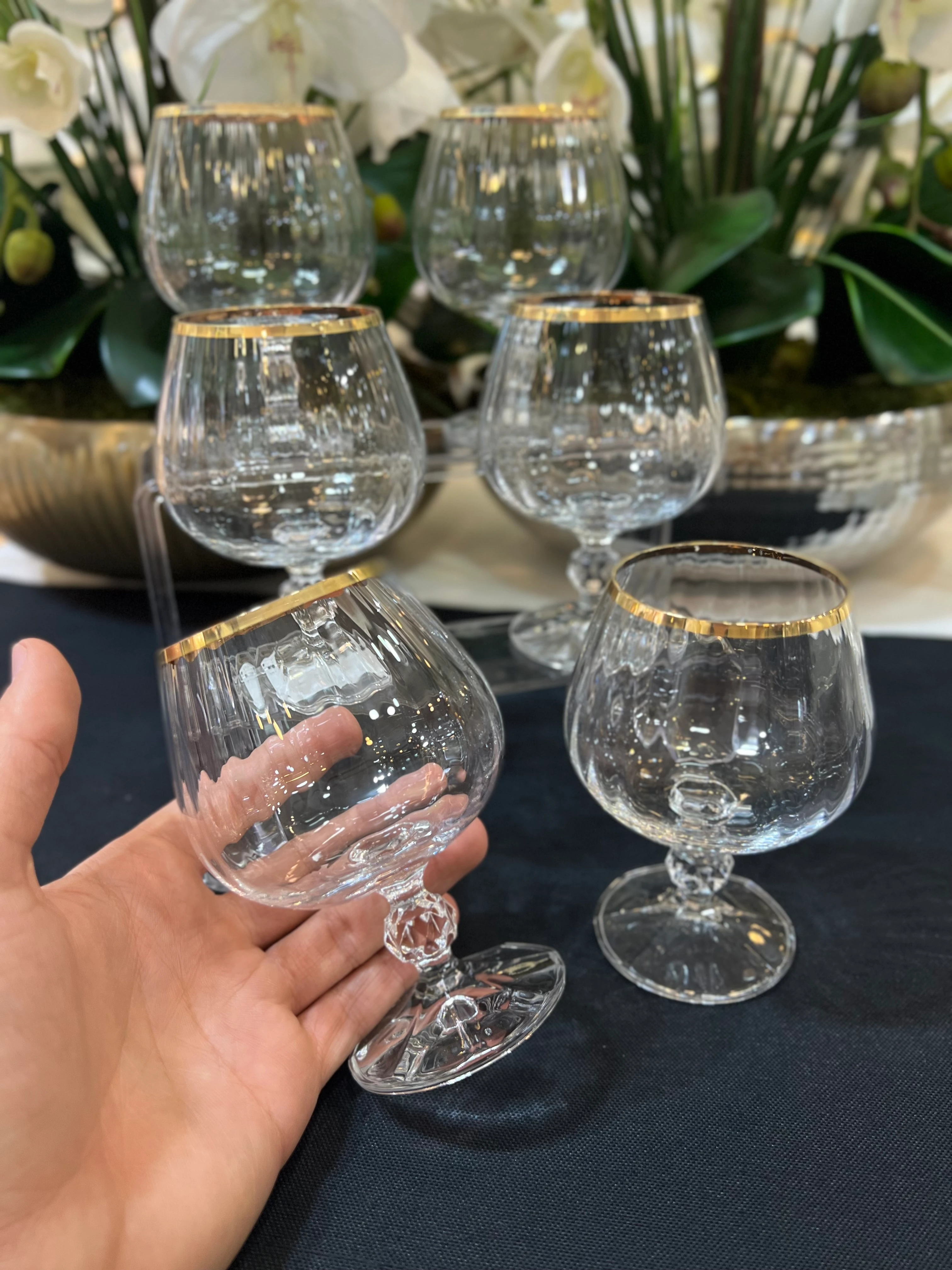 Kristal 6'lı Kahve Yanı Bardak Yaldız 250ml