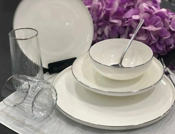 Silver Slender 24 Parça Bone China Yemek Takımı