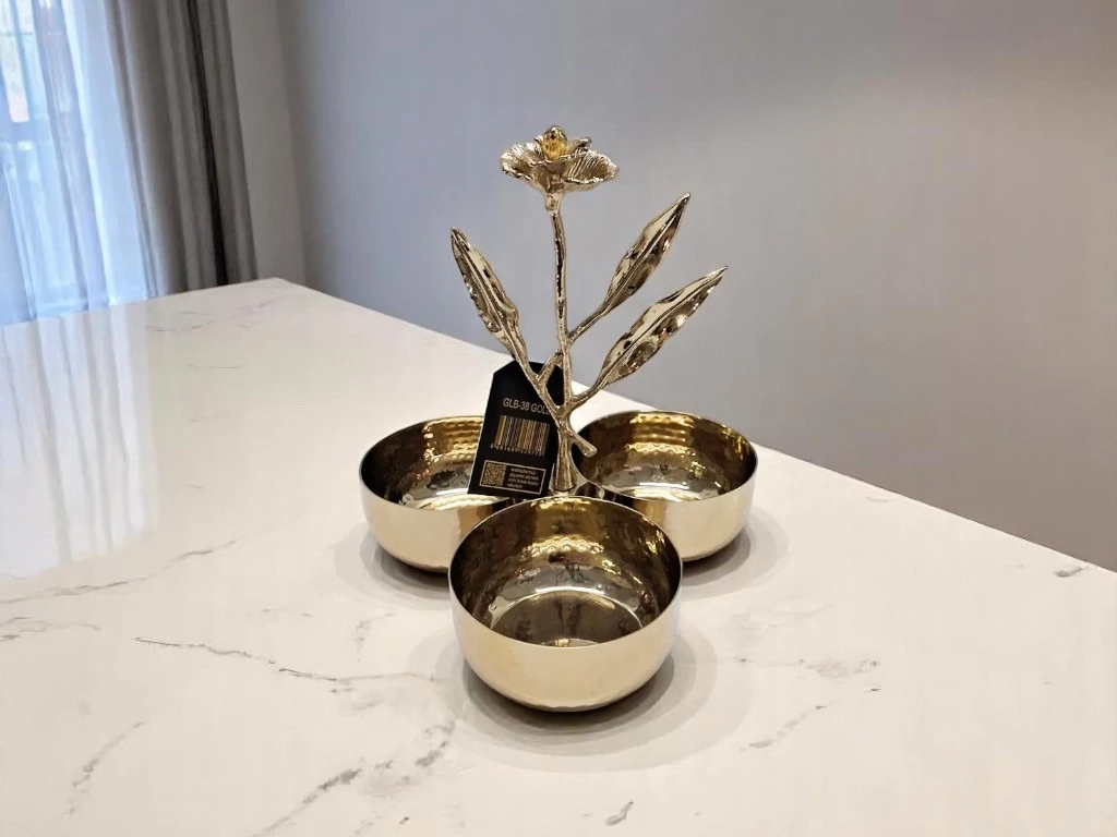 3'lü Pirinç Çerezlik Gold