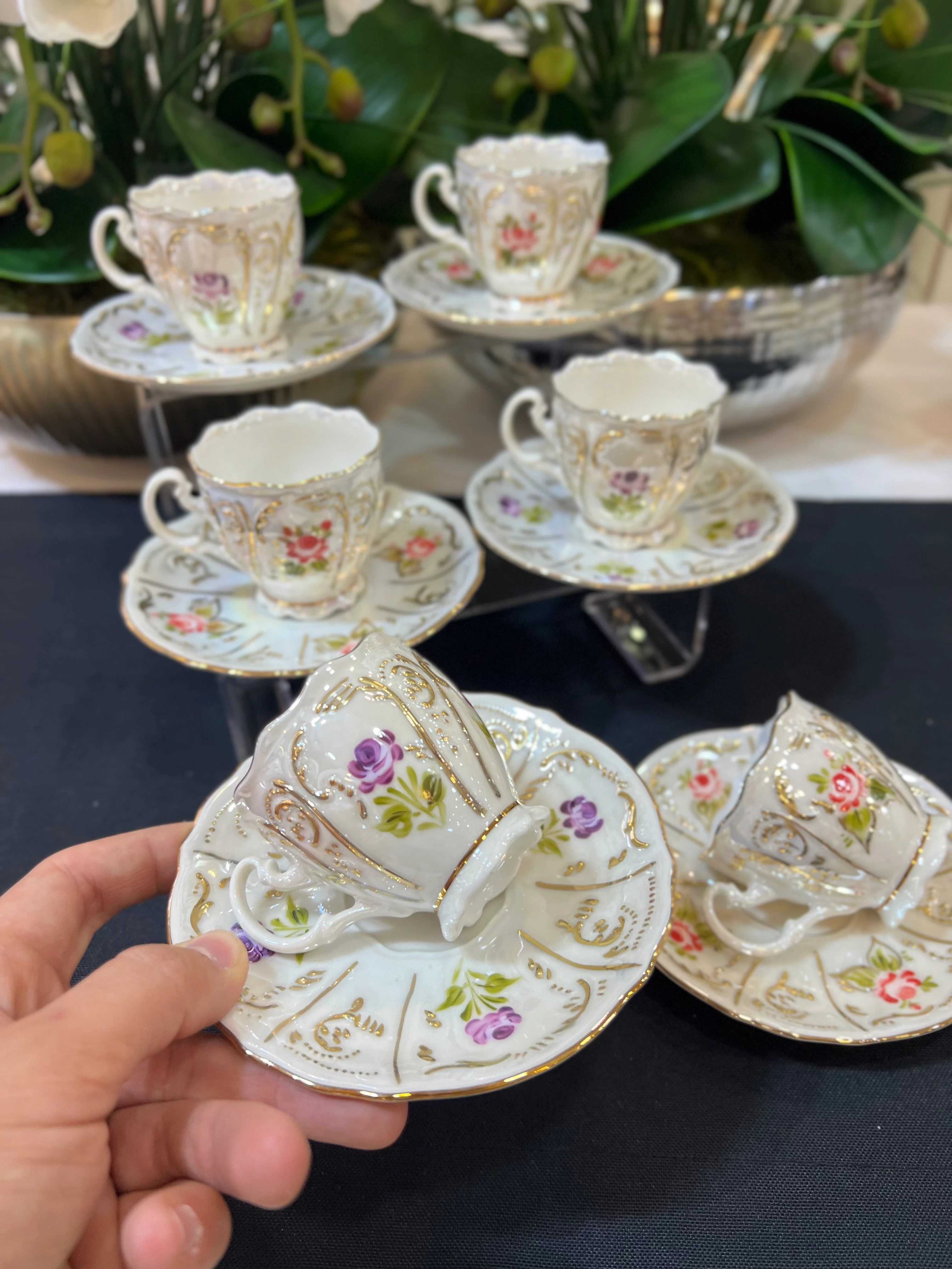 Lina Golden El Yapımı Kahve Fincan Takımı 6 Kişilik