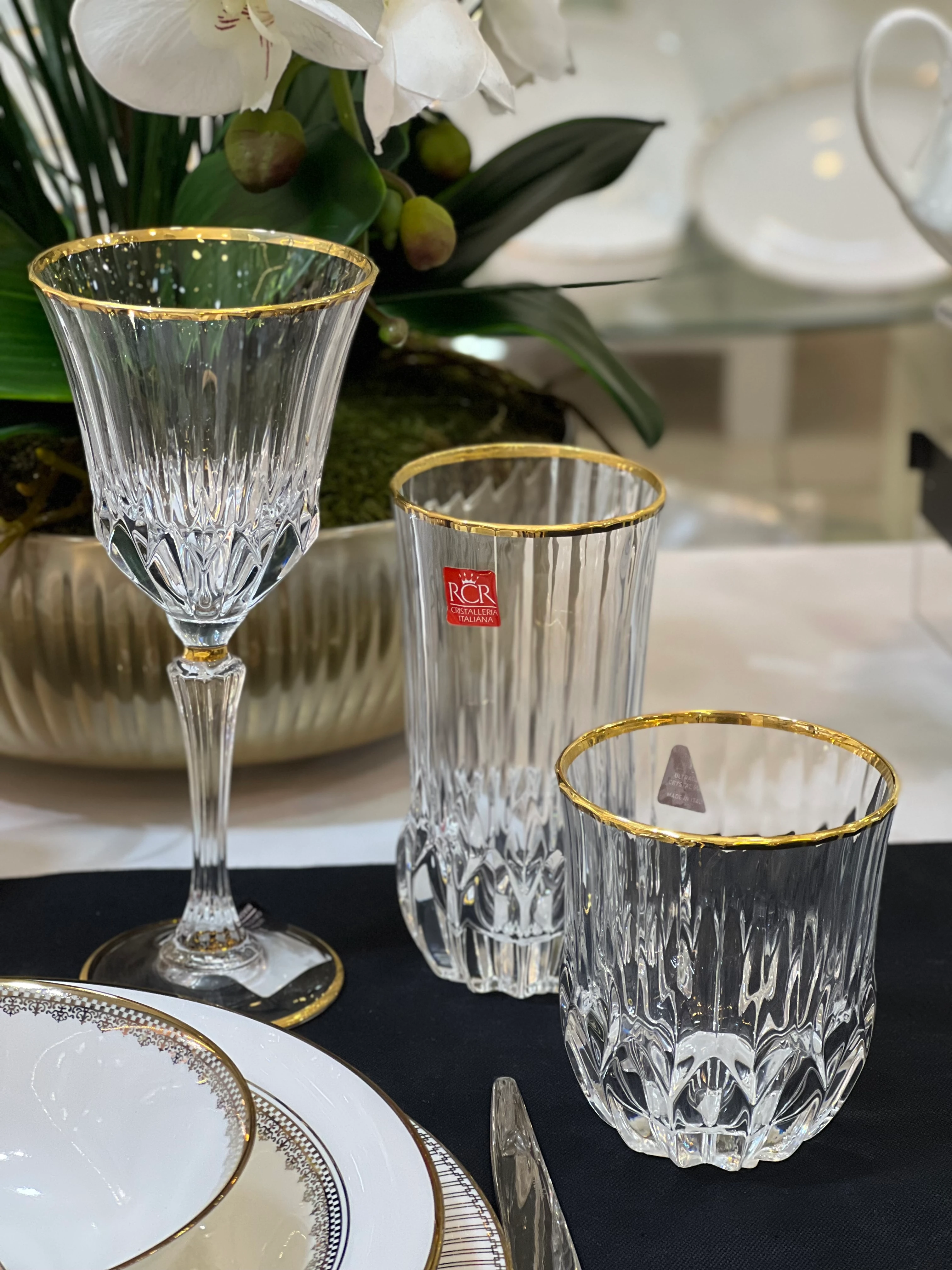 Rcr Kristal Adagio 36 Parça Su Takımı Altın