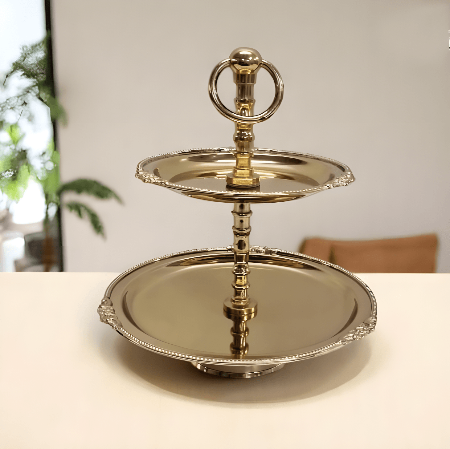 Pirinç Katlı Sunumluk Gold 20*20*25cm
