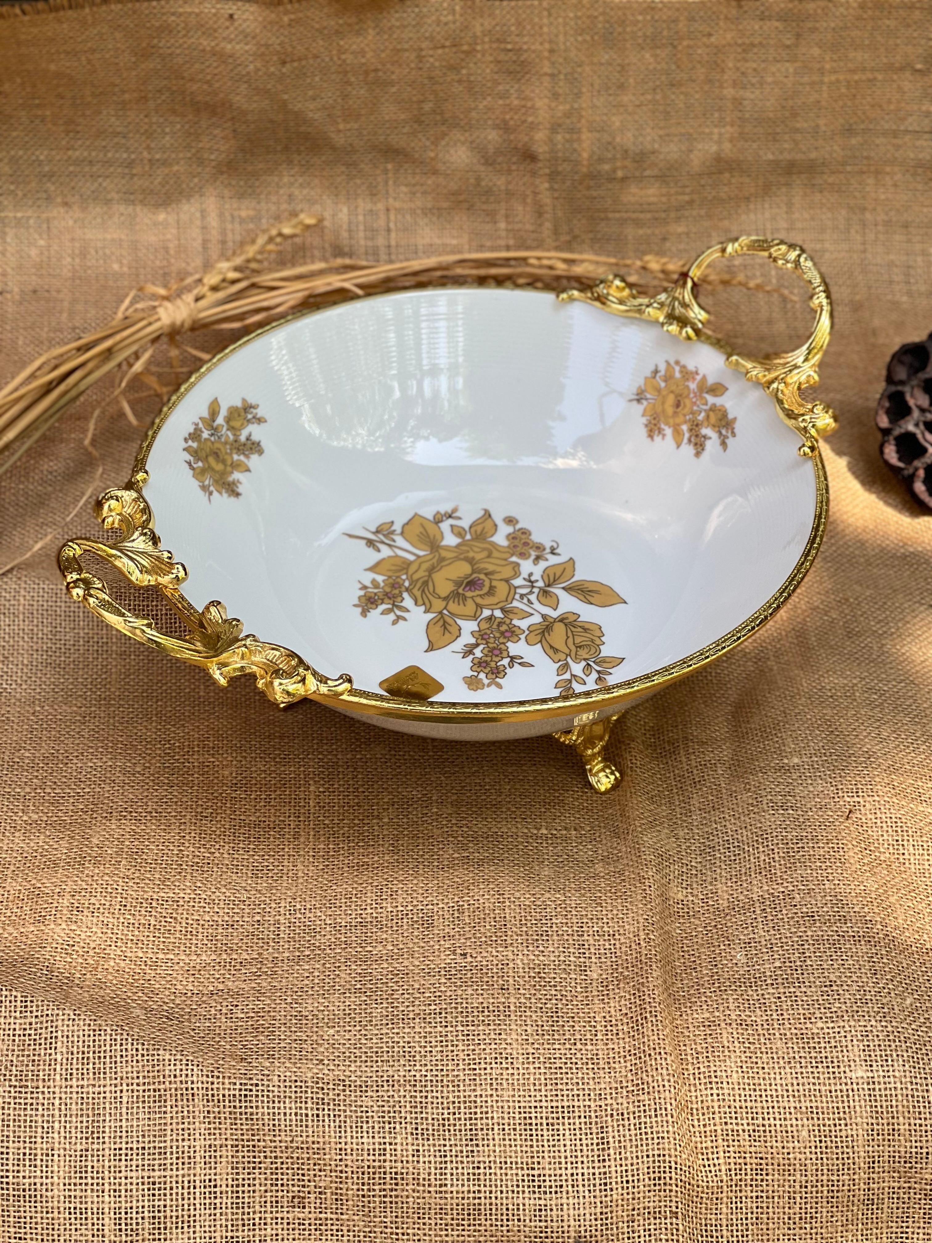 Antique Kulplu Gold Derin Kase 28cm