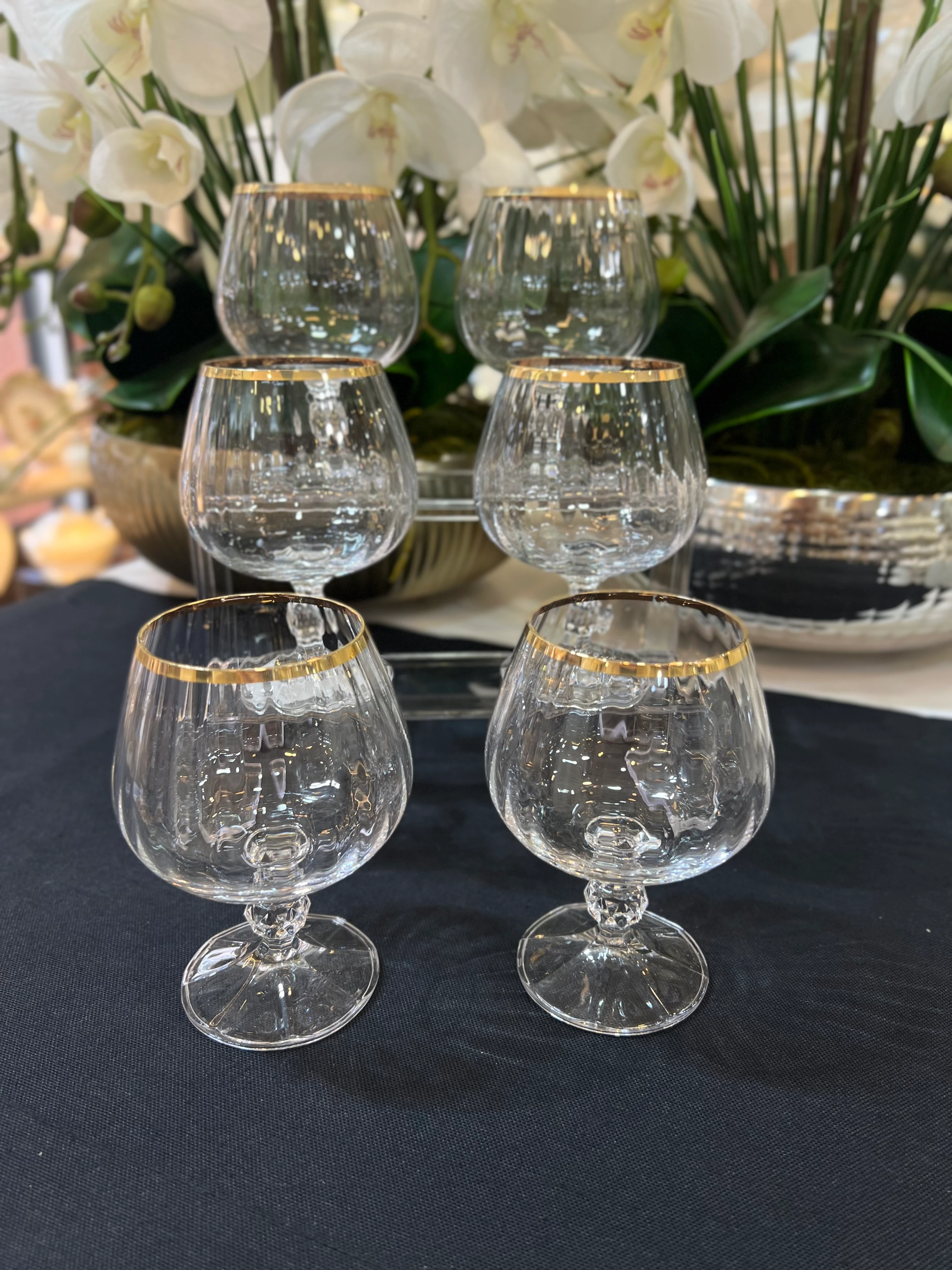 Kristal 6'lı Kahve Yanı Bardak Yaldız 250ml