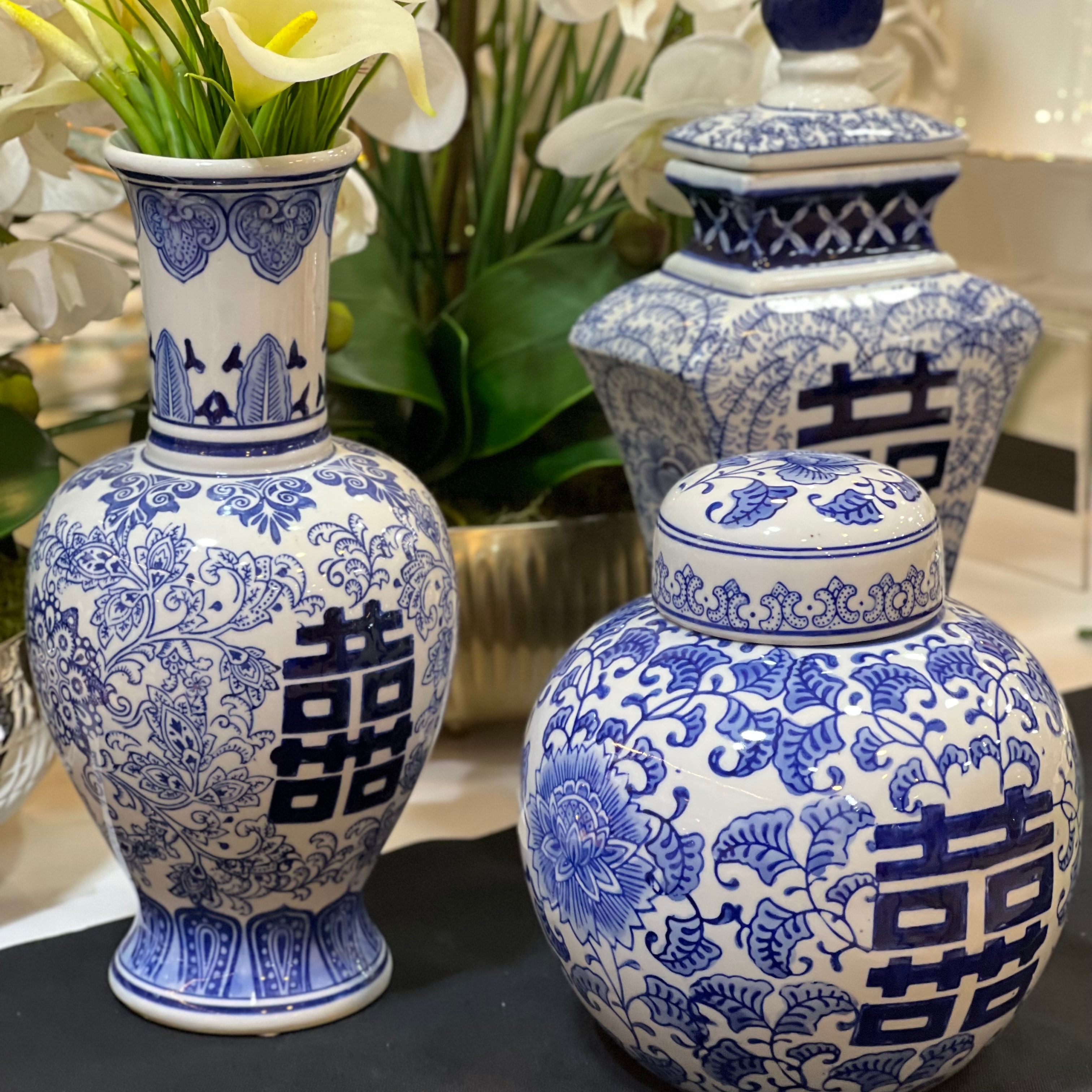 Bleu Blanc Porselen 3'lü Set