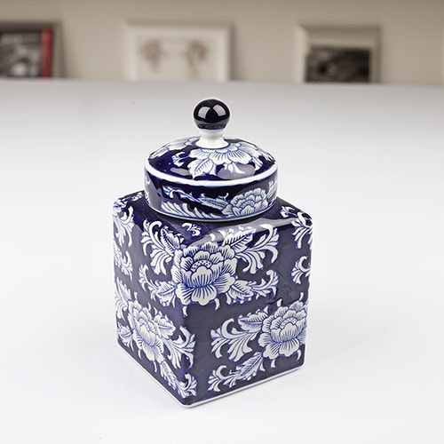 Bleu Blanc Porselen Köşeli Küp 24cm