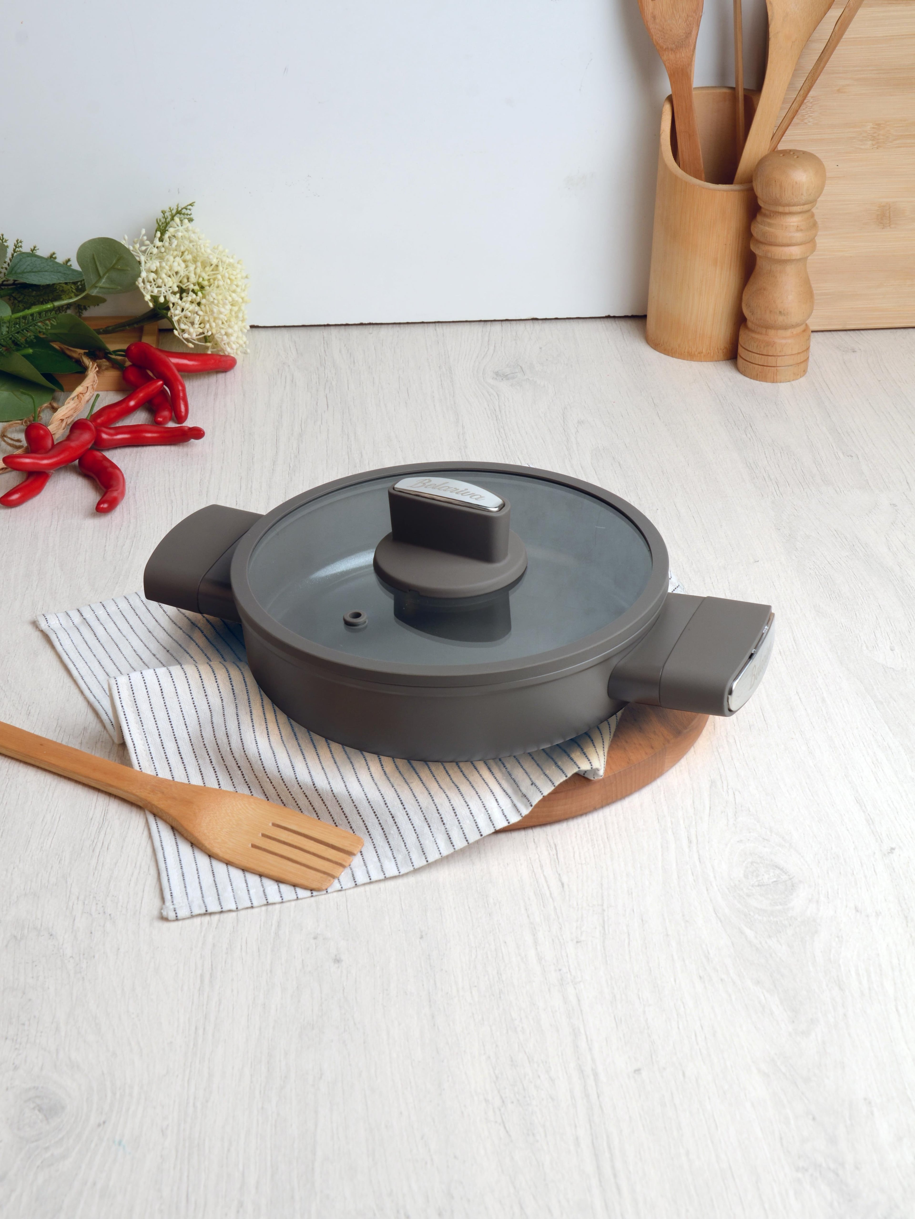 Cam Kapaklı Sahan 22cm