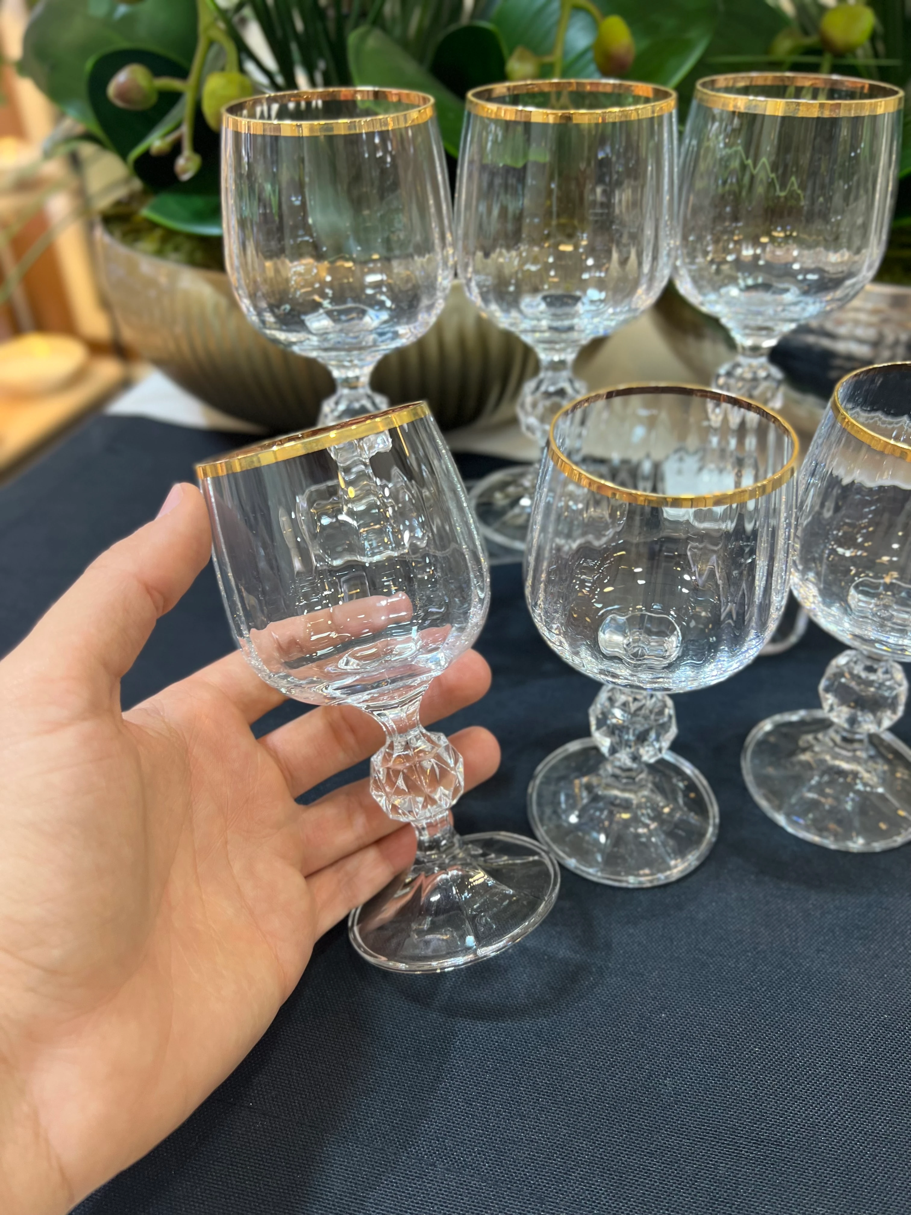 Kristal 6'lı Kahve Yanı Bardak Yaldız 150ml