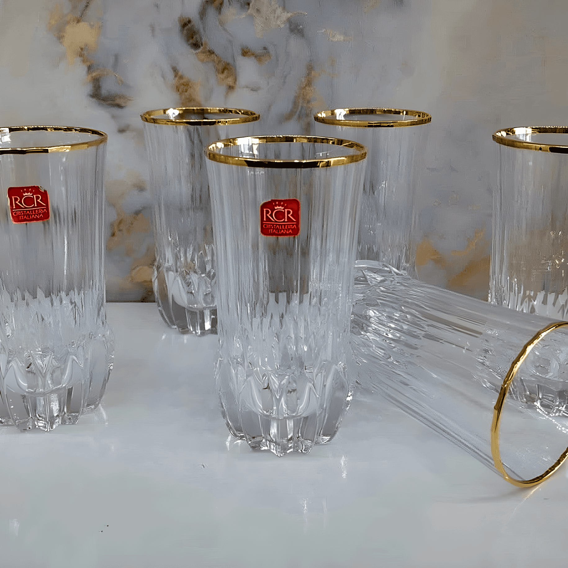 RCR Adagio Altın Yaldızlı Meşrubat Bardak 6'ı 400ml
