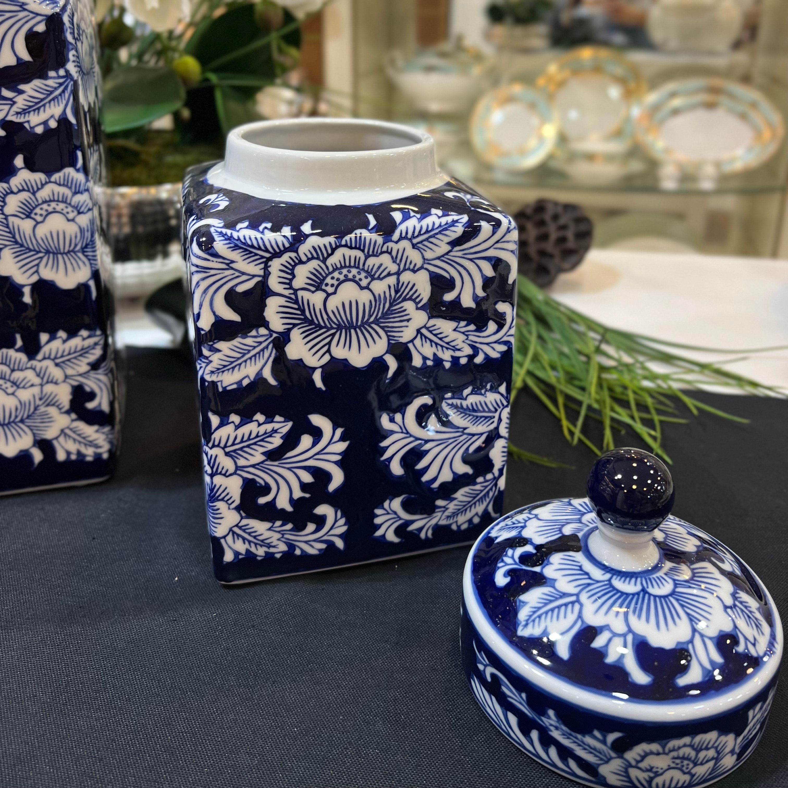 Bleu Blanc Porselen Küp 2'li Set