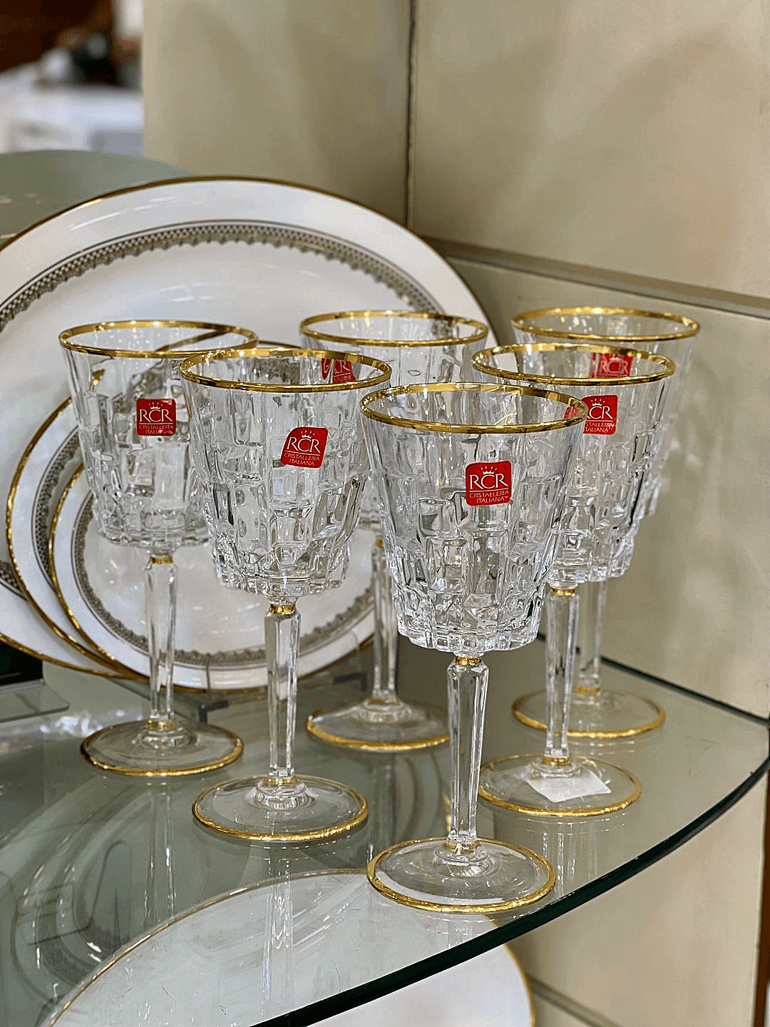 RCR Etna Altın Yaldızlı Kadeh 6'ı 280ml