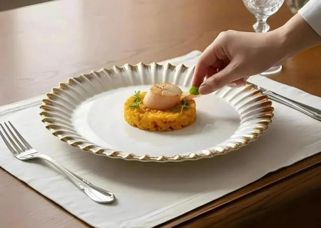 Line Gold Yuvarlak Sunum Tabak 33cm