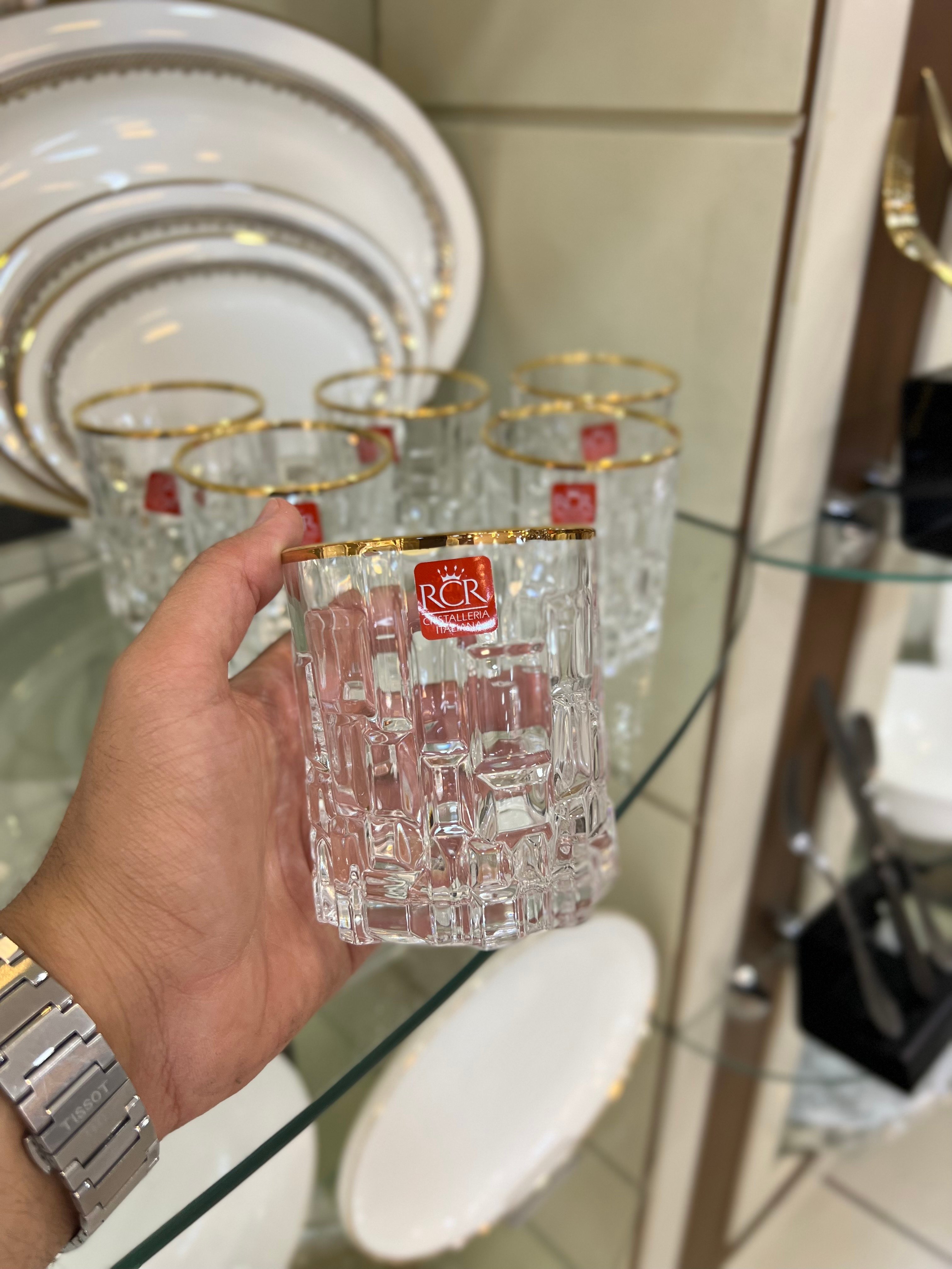 RCR Etna Altın Yaldızlı Su Bardak 6'ı 350ml