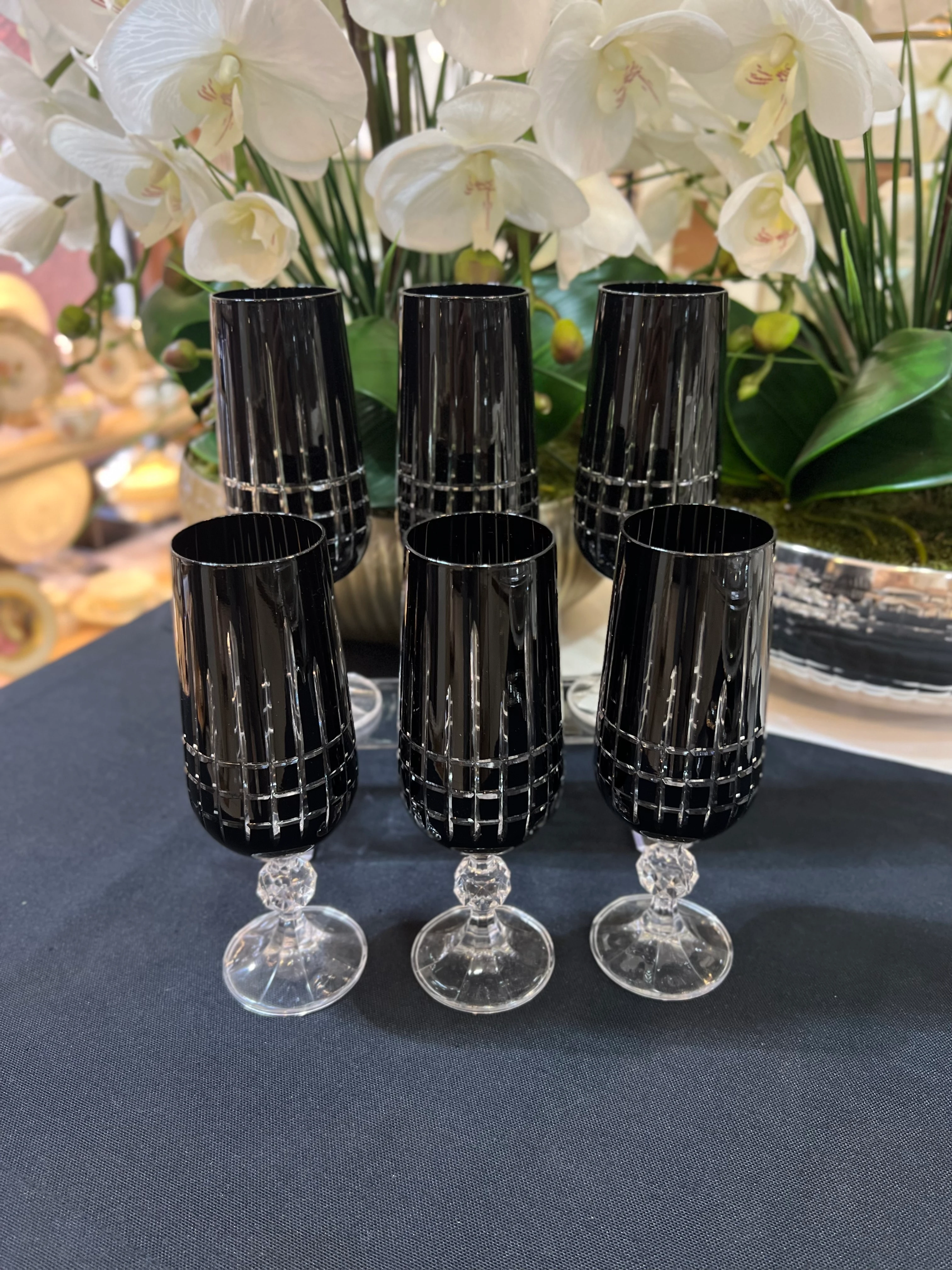 El Yapımı Bohemia 6'lı Kahve Yanı Bardak Siyah 180ml