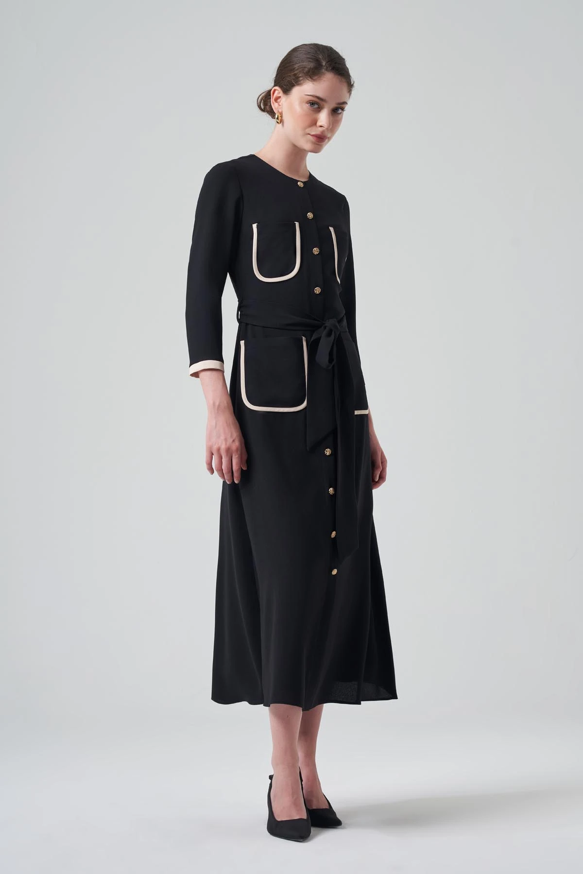 Si Design Biye Cep Detaylı Maxi Boy Elbise 