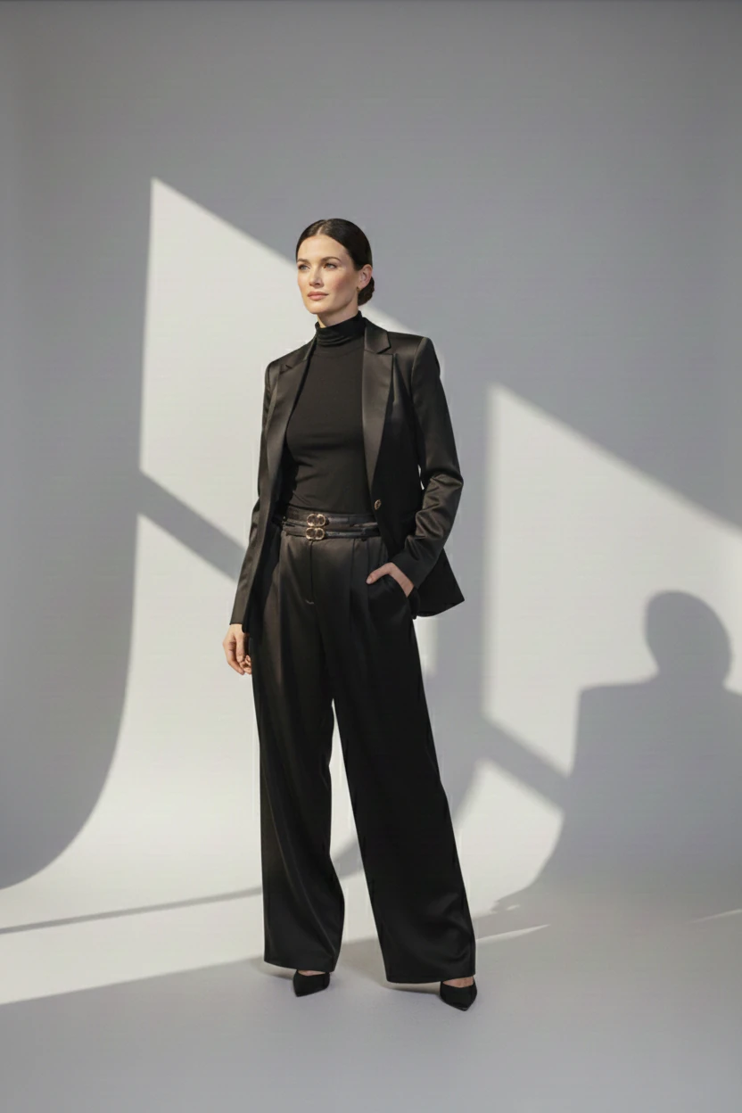 Si Design Saten Blazer Ceket 