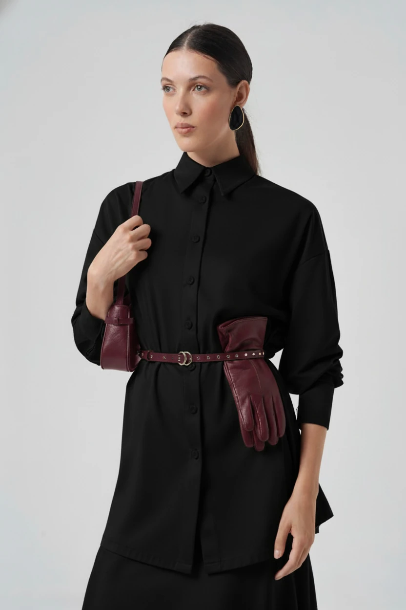 SÜET KEMER DETAYLI TUNİK 