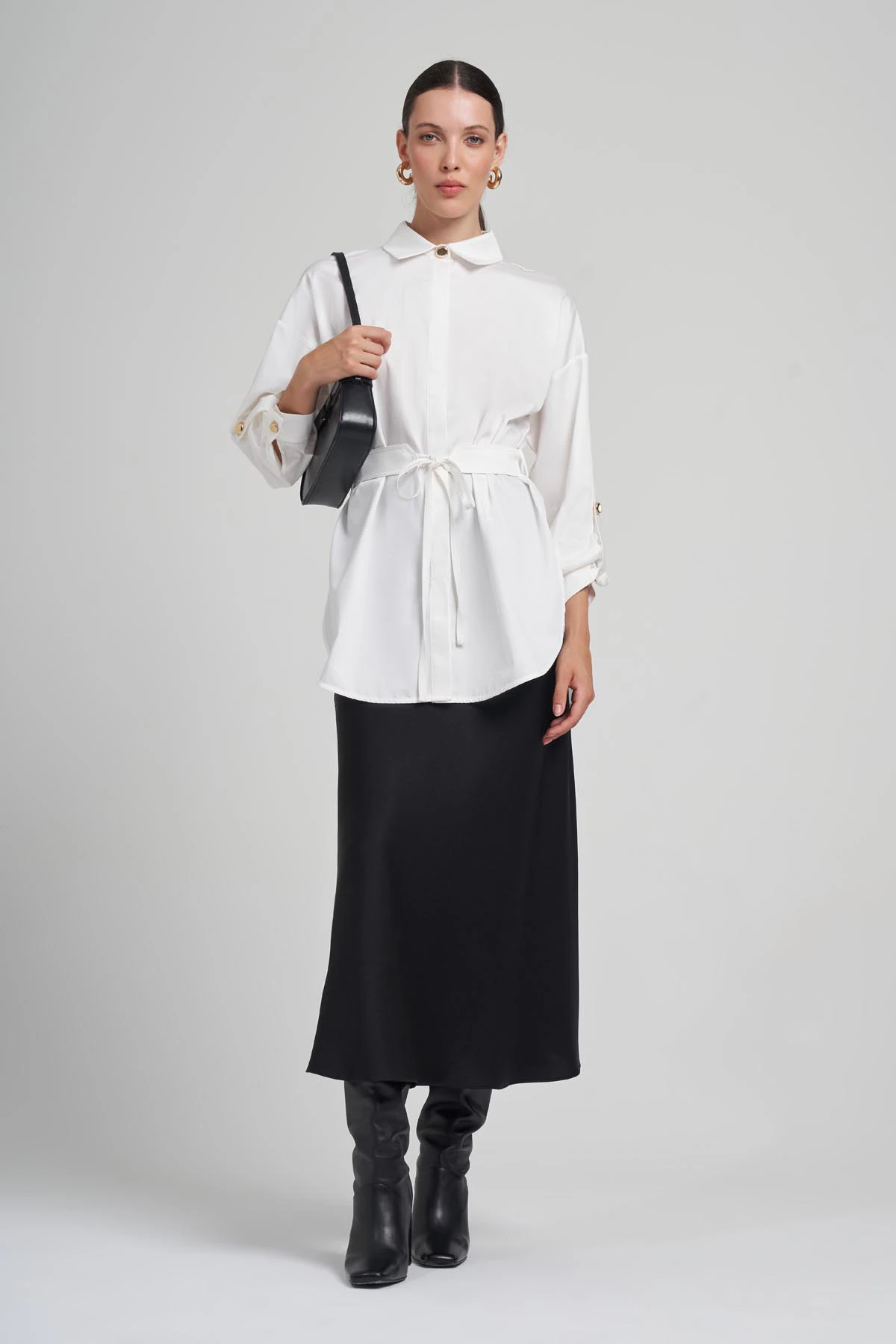 My 8 Design Kemer Detaylı Pamuklu Gömlek 