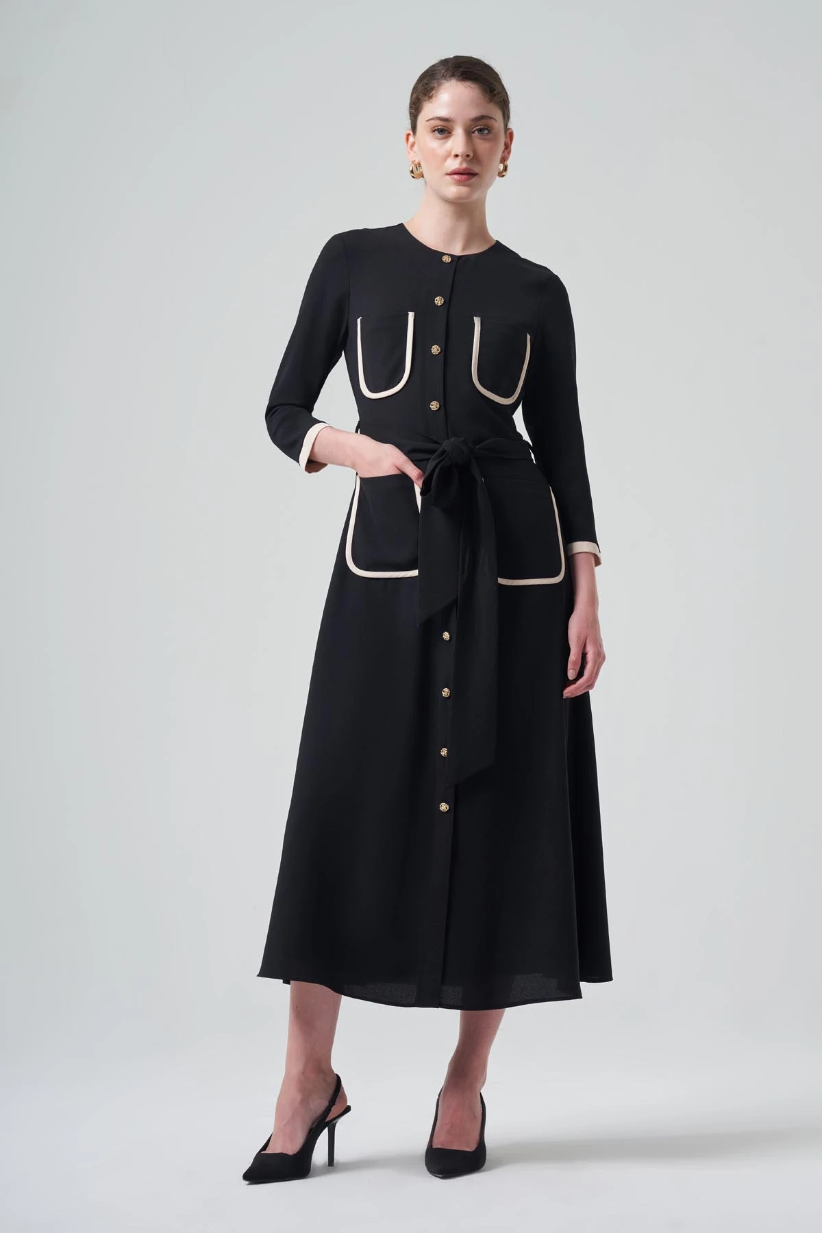 Si Design Biye Cep Detaylı Maxi Boy Elbise 