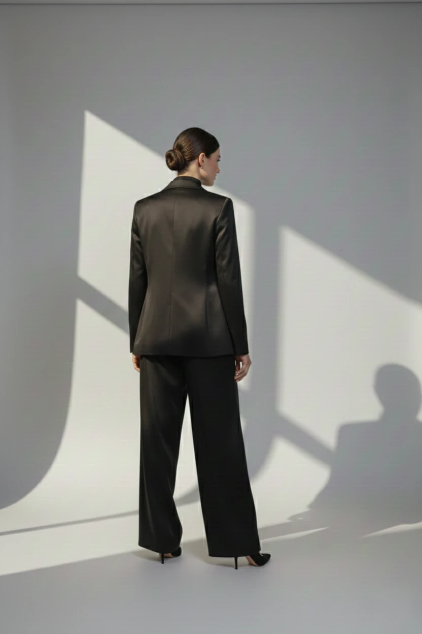 Si Design Saten Blazer Ceket 