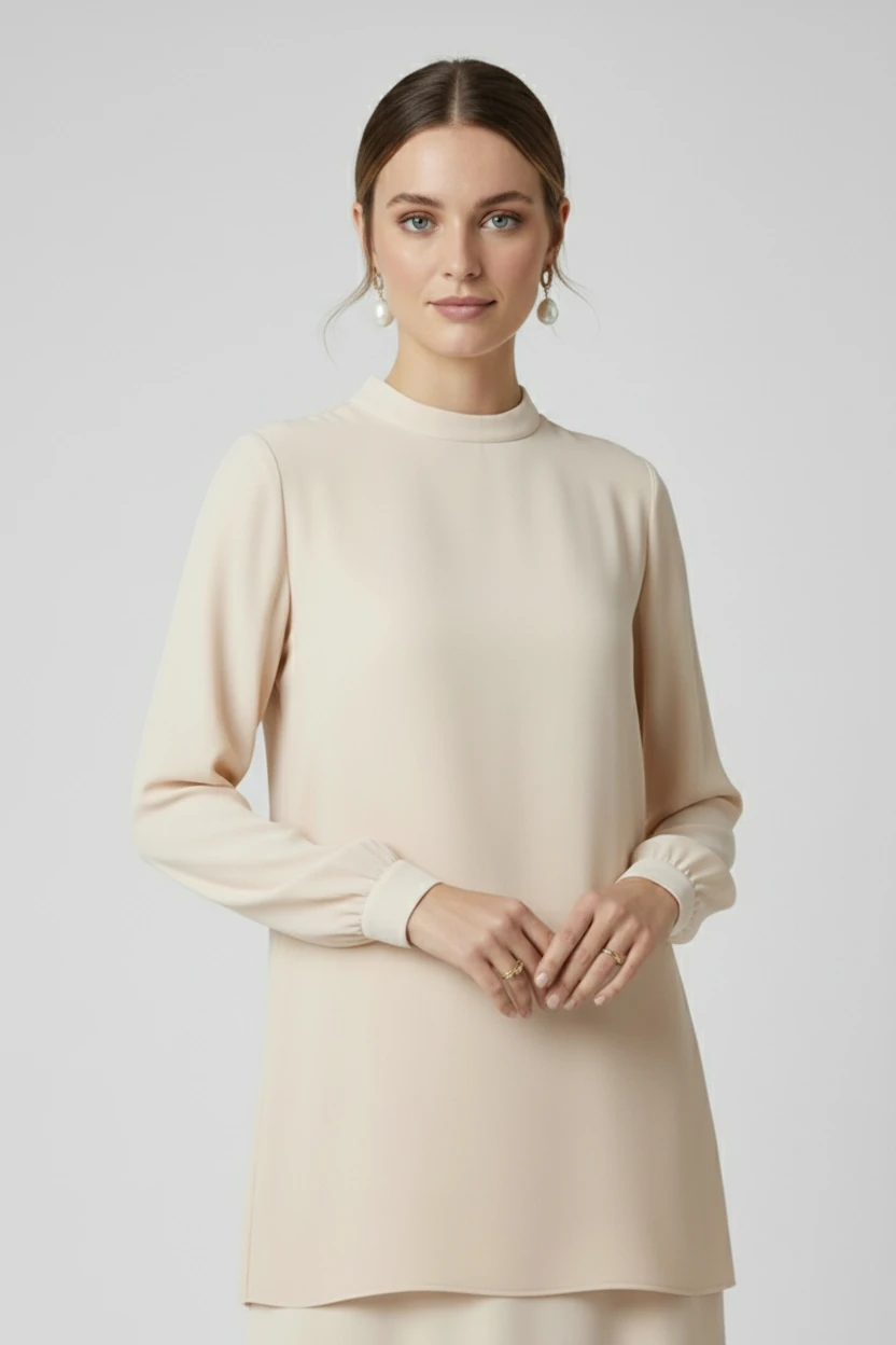 YAKA VE KOLU RİBANA DETAYLI REGULAR BLUZ 