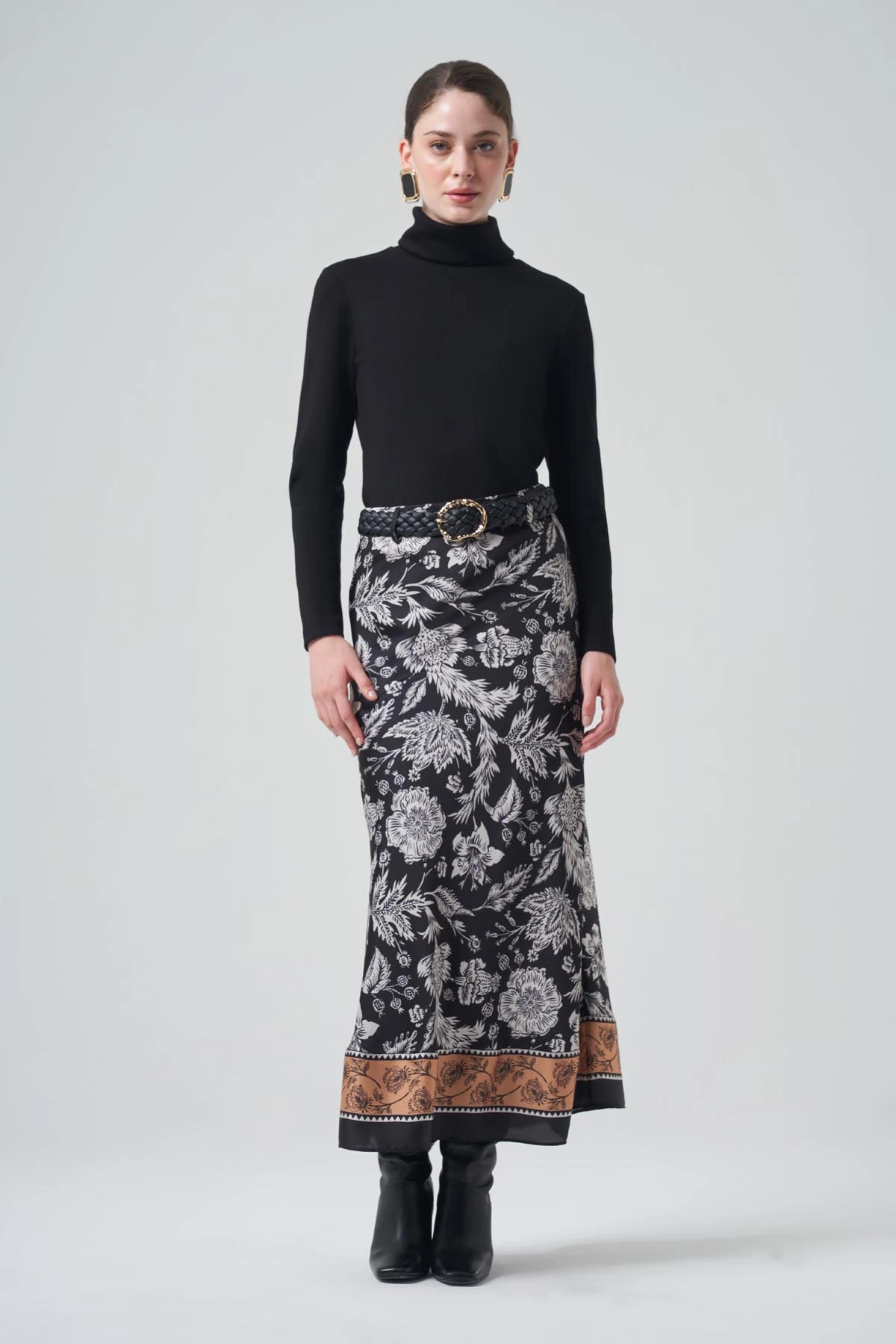 DESENLİ MAXİ BOY SATEN ETEK 