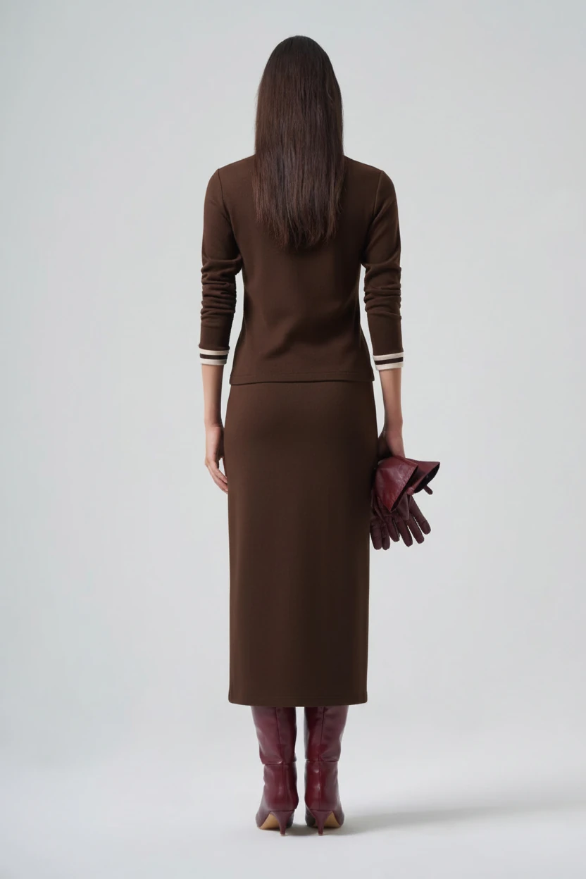 Si Design Süs Cepli ve Şerit Detaylı Örme Bluz 