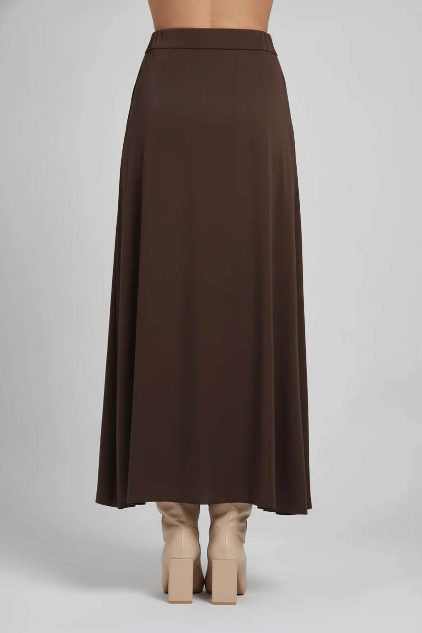 PİLE VE DÜĞME DETAYLI MAXİ BOY ETEK 