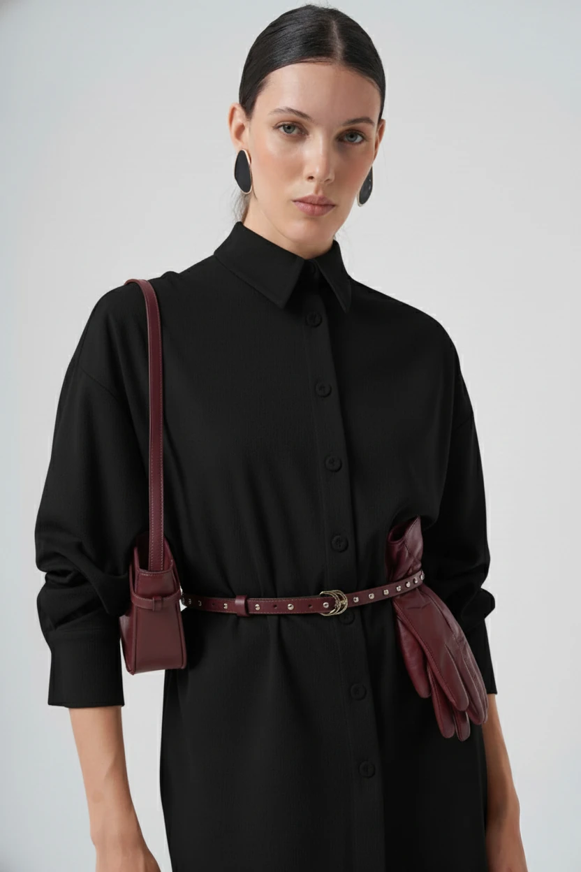 SÜET KEMER DETAYLI TUNİK 