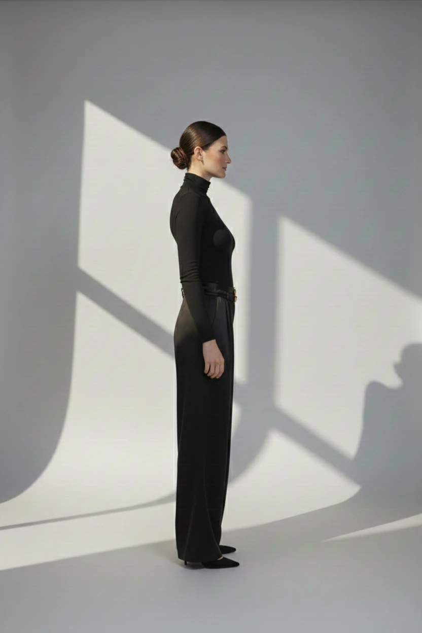 Si Design Kemer Detaylı Saten Geniş Paça Pantolon 