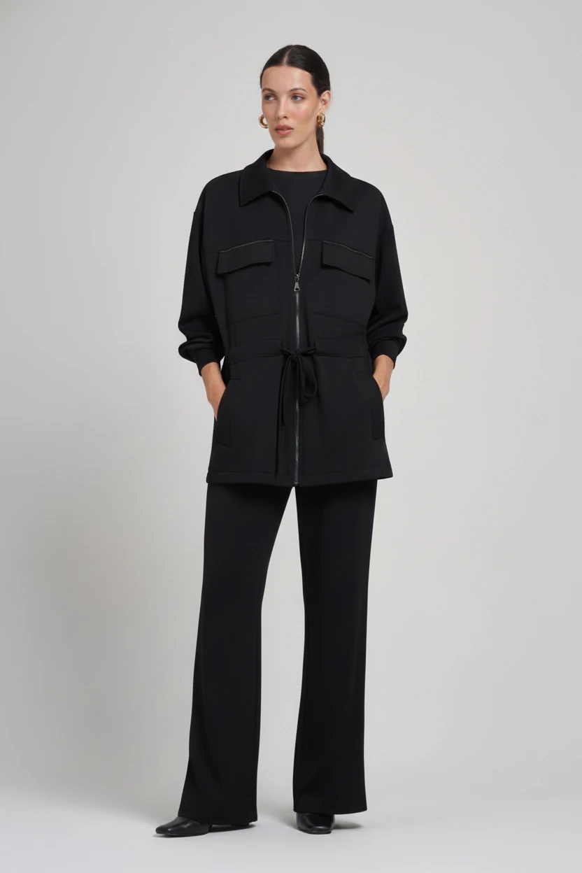 CEP VE BAĞCIK DETAYLI MODAL CEKET 