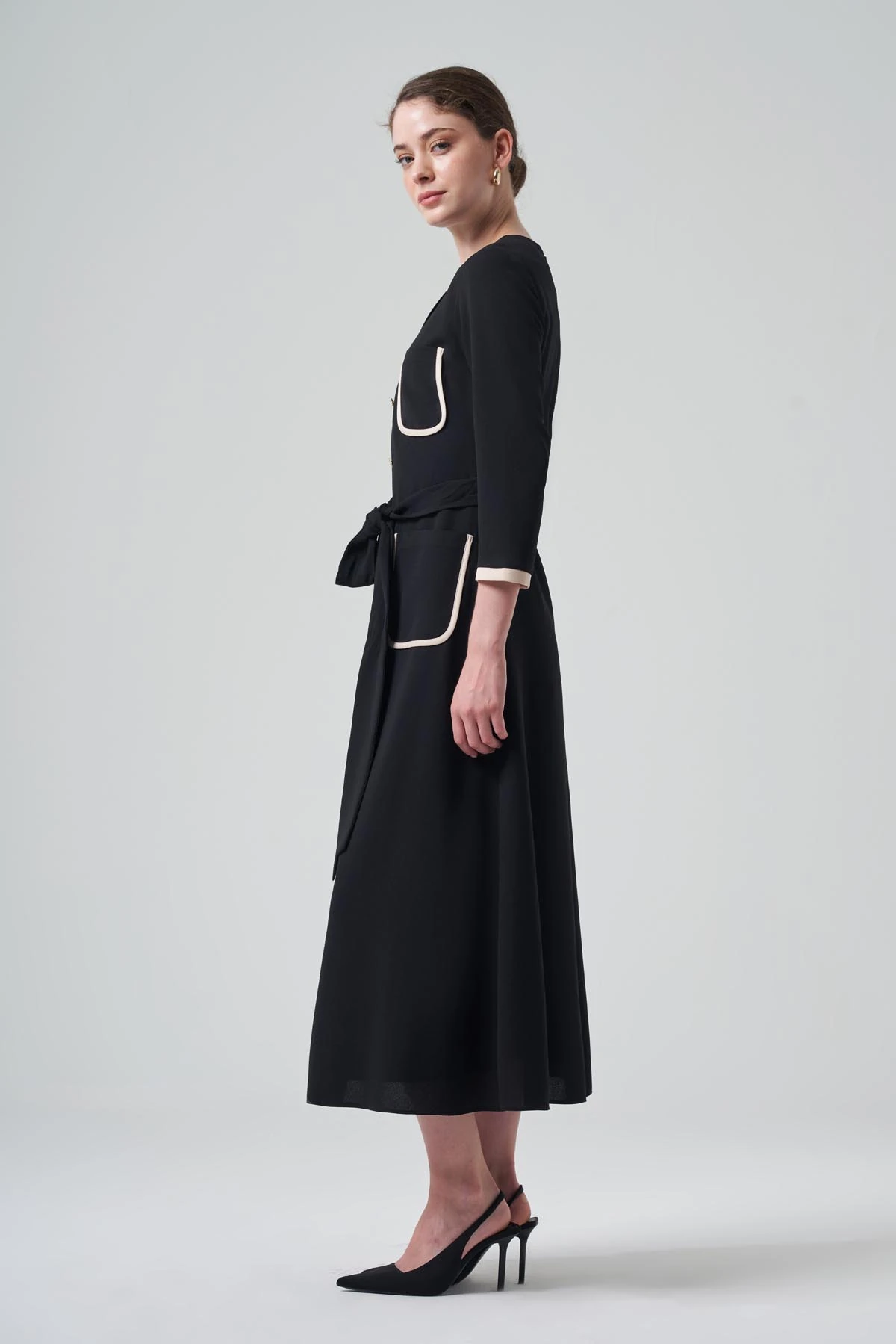 Si Design Biye Cep Detaylı Maxi Boy Elbise 