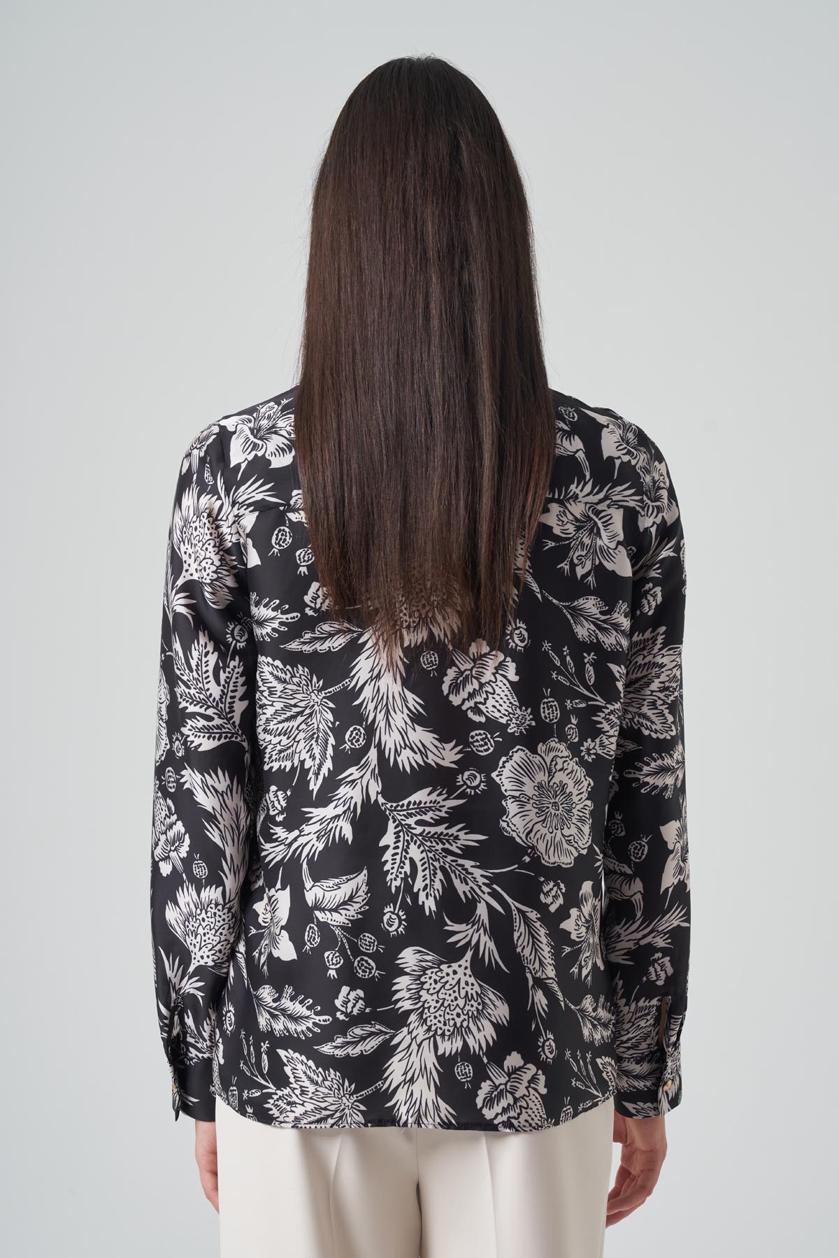 SATEN DESENLİ KLASİK GÖMLEK 