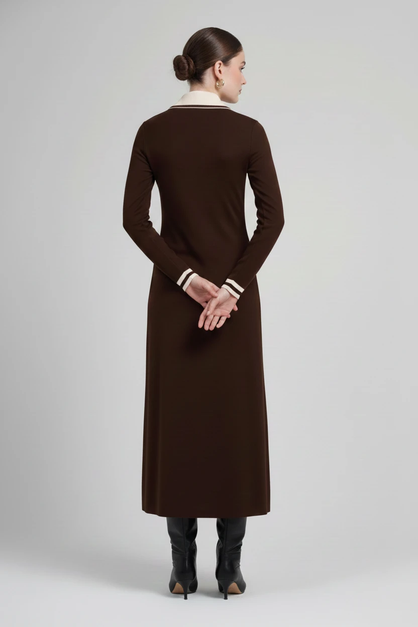 GARNİ VE AKSESUAR DETAYLI MODAL MAXİ BOY ELBİSE