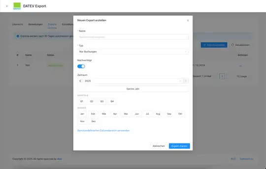 DATEV Export ekran görüntüsü 4
