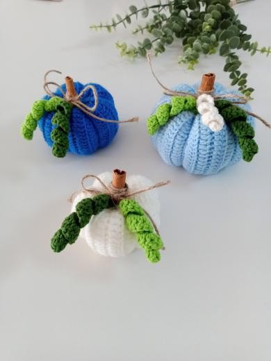Dekoratif Örgü Balkabağı 3 lü Set 