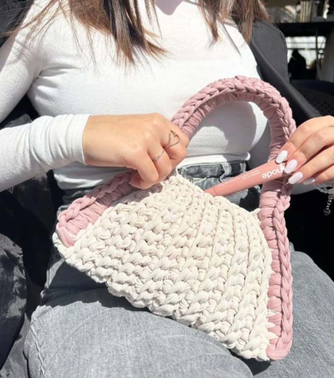 Pinterest Çanta Pembe Krem 