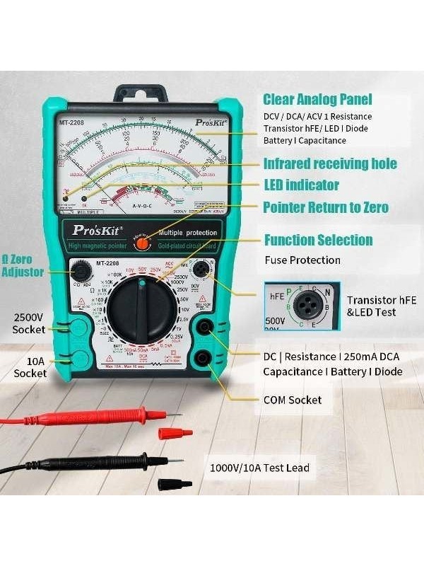 MT-2208 Korumalı Analog Multimetre Ölçü Aleti