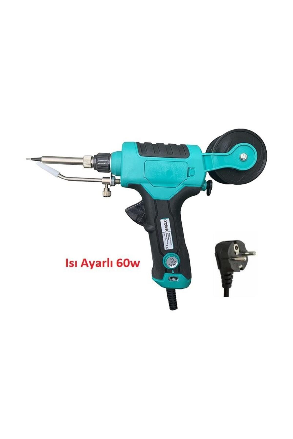 Pj-043 220v 60w Tabanca Havya Isı Ayarlı Ledli Düz Uç Lehim Makaralı
