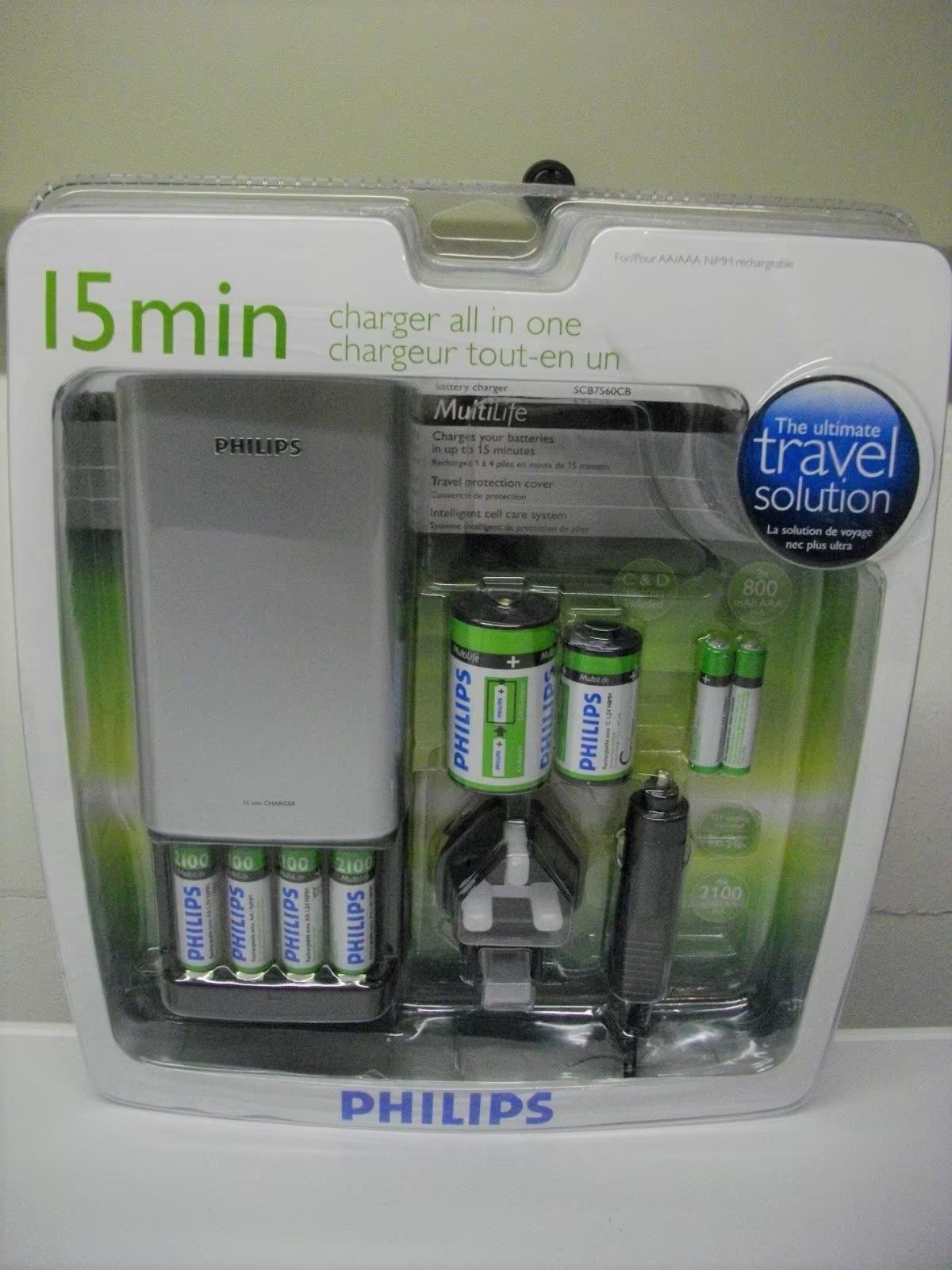 PHILIPS SCB7560CB 15min Charger Hızlı Pil Şarj Cihazı - Piller ve Adaptör Dahil