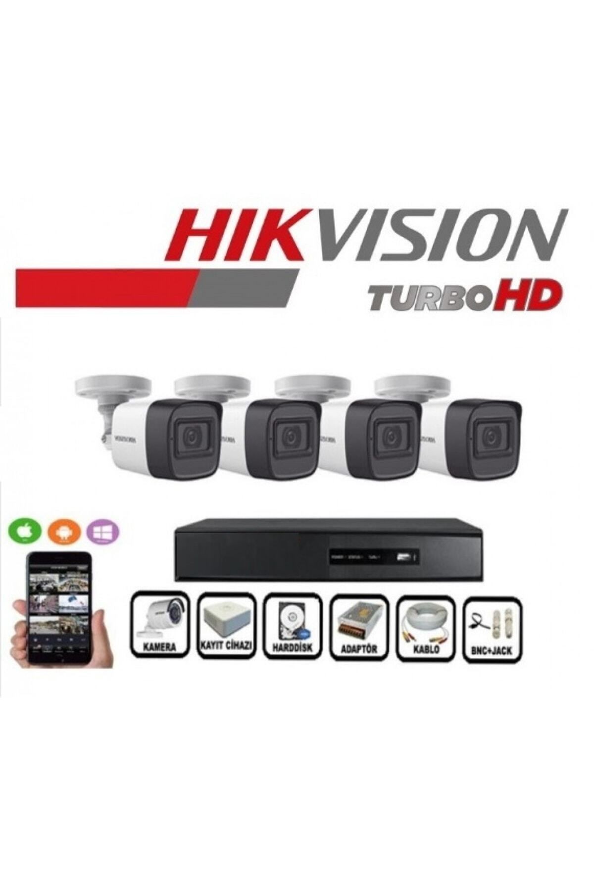 Hikvision 4 Kameralı Güvenlik Paket Set Hdd Dahil