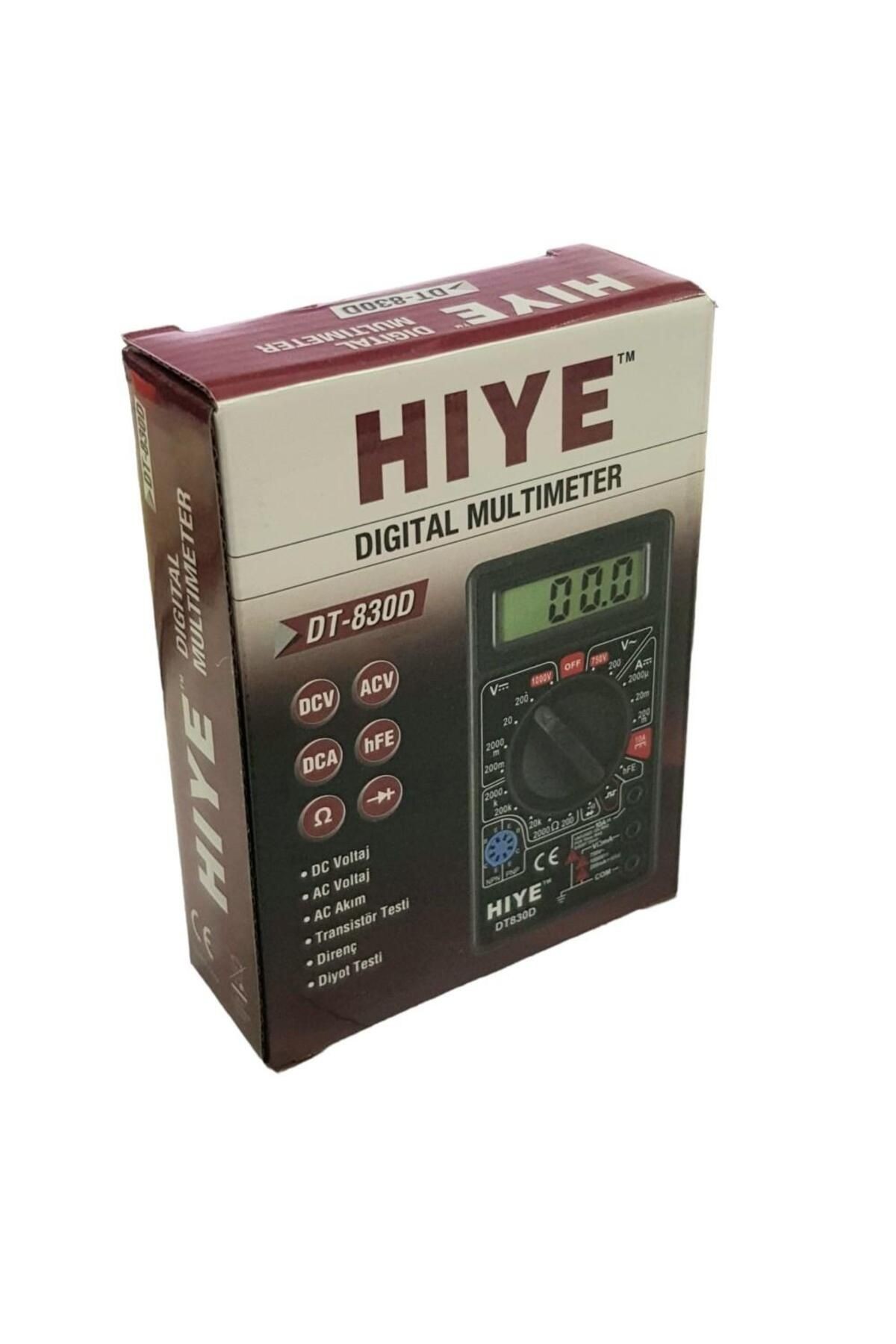 HIYE DT-830D Dijital Multimetre Ölçü Aleti - Siyah Kasa