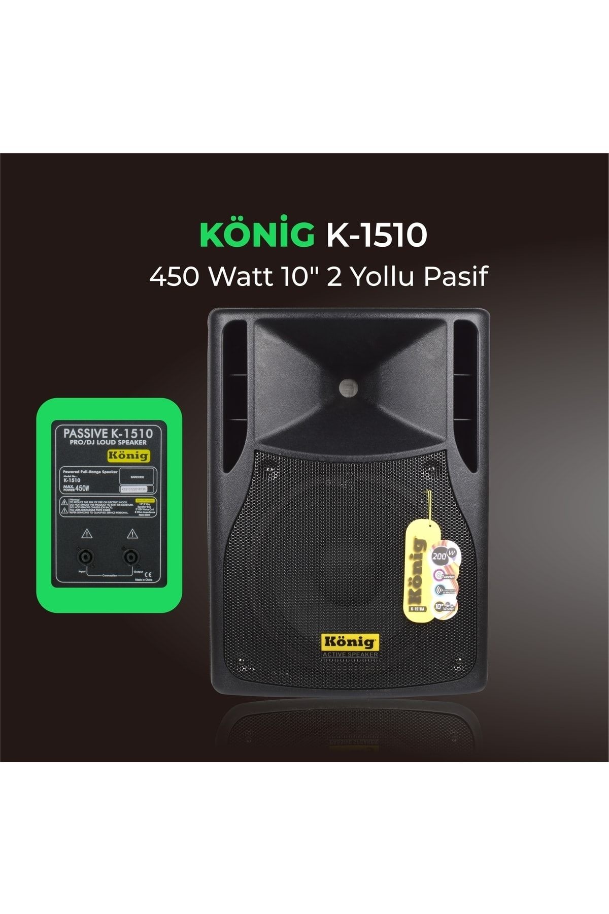 K-1510 10" 450w Pasif Kabin Hoparlör